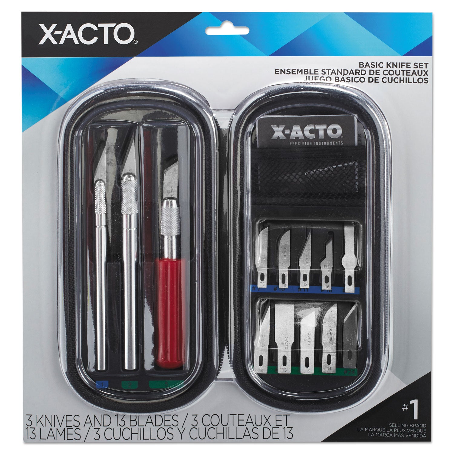 X-ACTO® Knife Set, 3 Knives, 10 Blades, Carrying Case