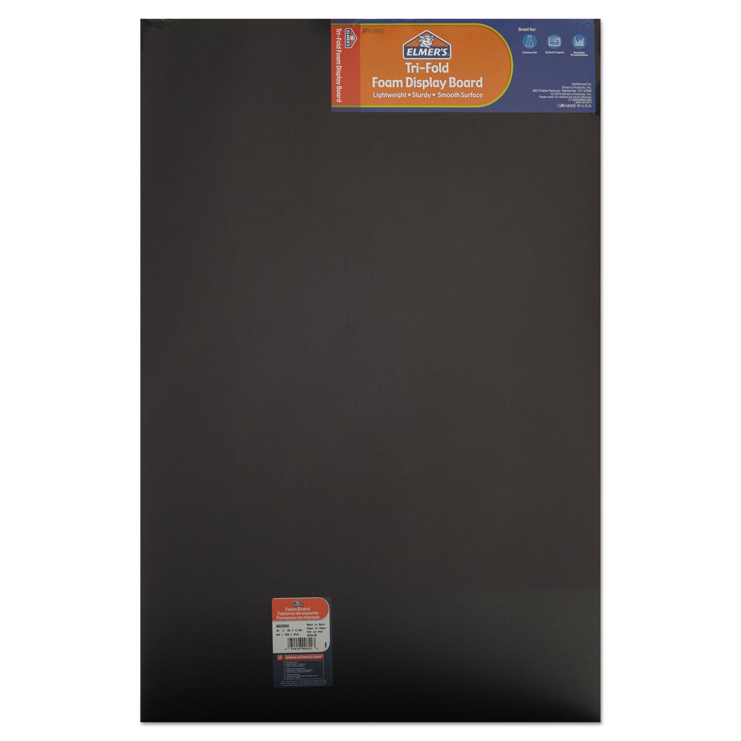 Fome-Cor® Pro Premium Foam Display Board, CFC-Free Polystyrene, 24 x 36, Black Surface and Core, 12/Carton