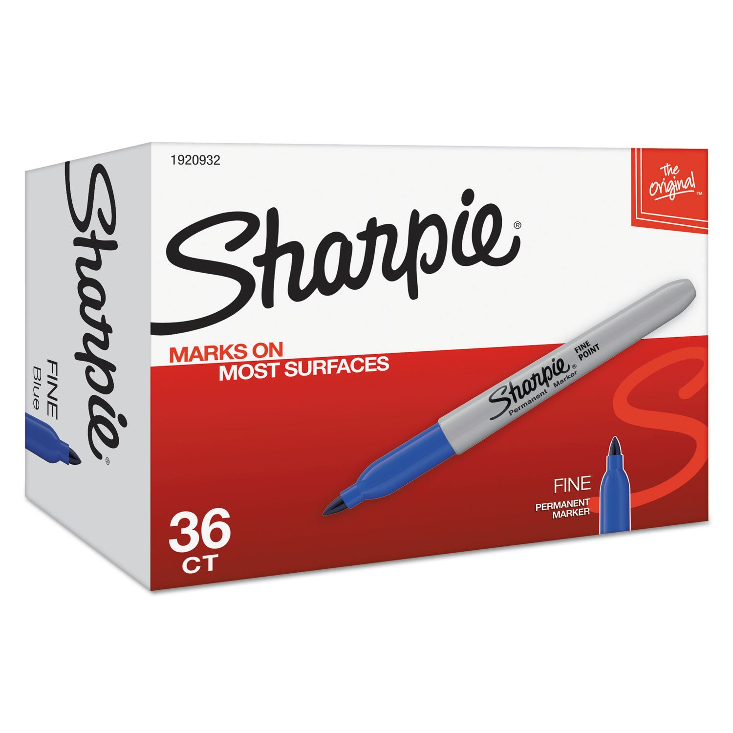 Sharpie® Fine Tip Permanent Marker Value Pack, Fine Bullet Tip, Blue, 36/pack