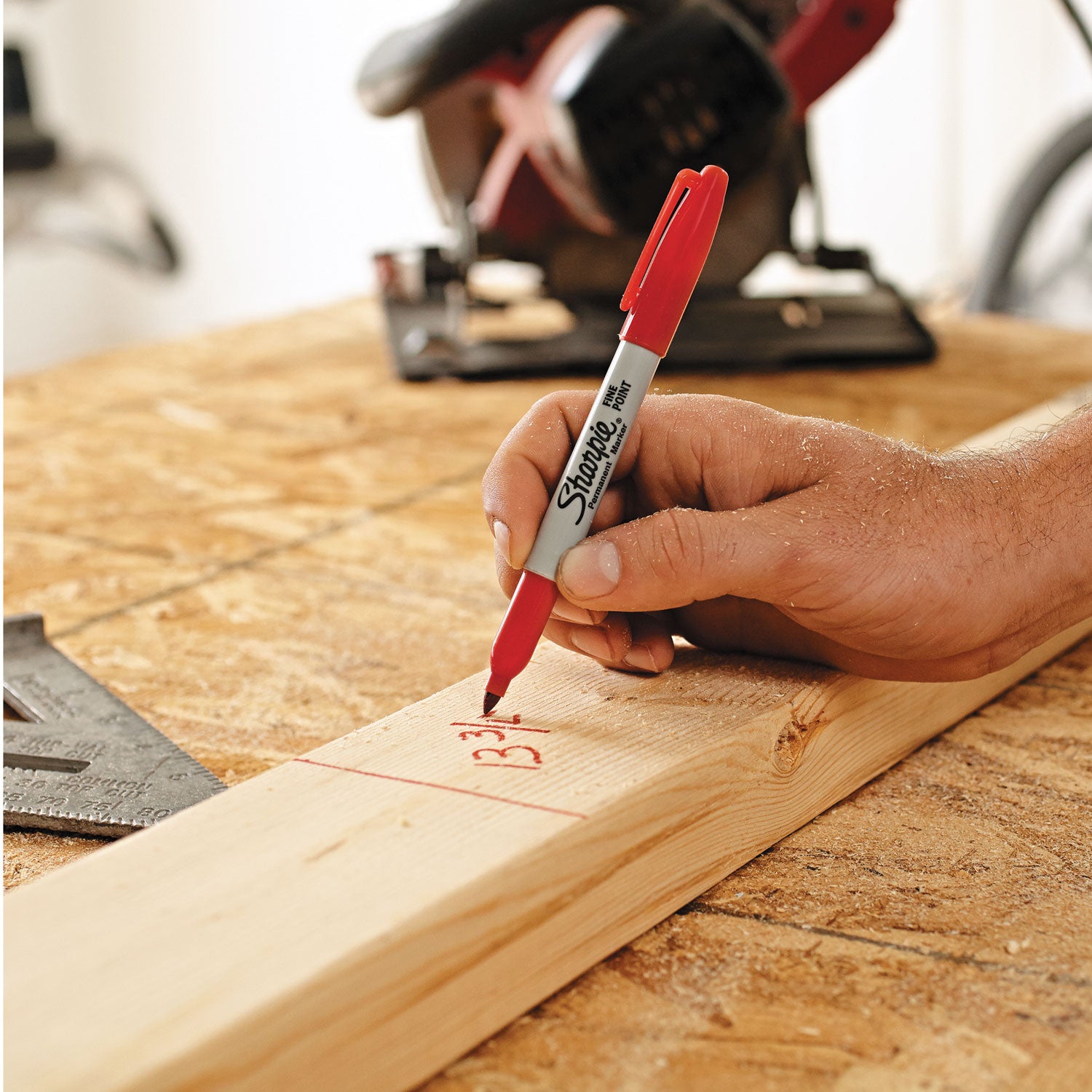 Sharpie® Retractable Permanent Marker, Fine Bullet Tip, Red