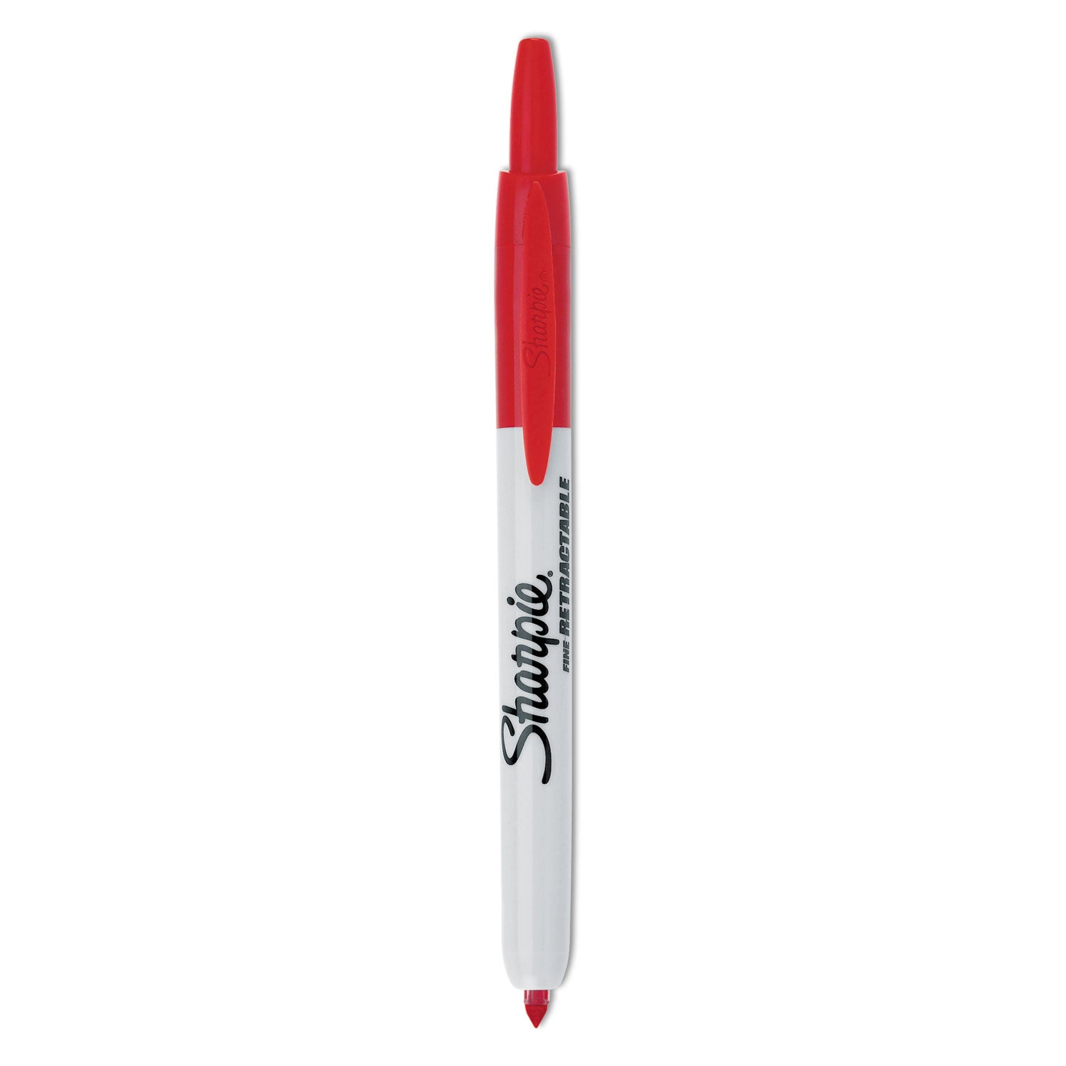 Sharpie® Retractable Permanent Marker, Fine Bullet Tip, Red
