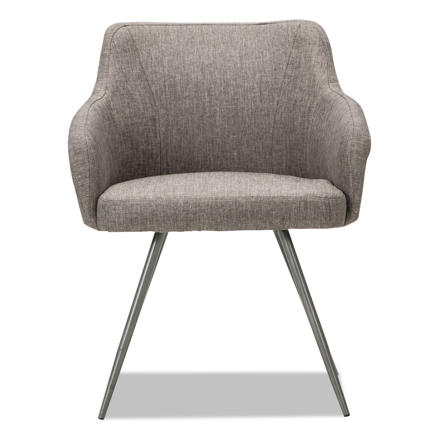 Alera® Alera Captain Series Guest Chair, 23.8" x 24.6" x 30.1", Gray Tweed Seat, Gray Tweed Back, Chrome Base