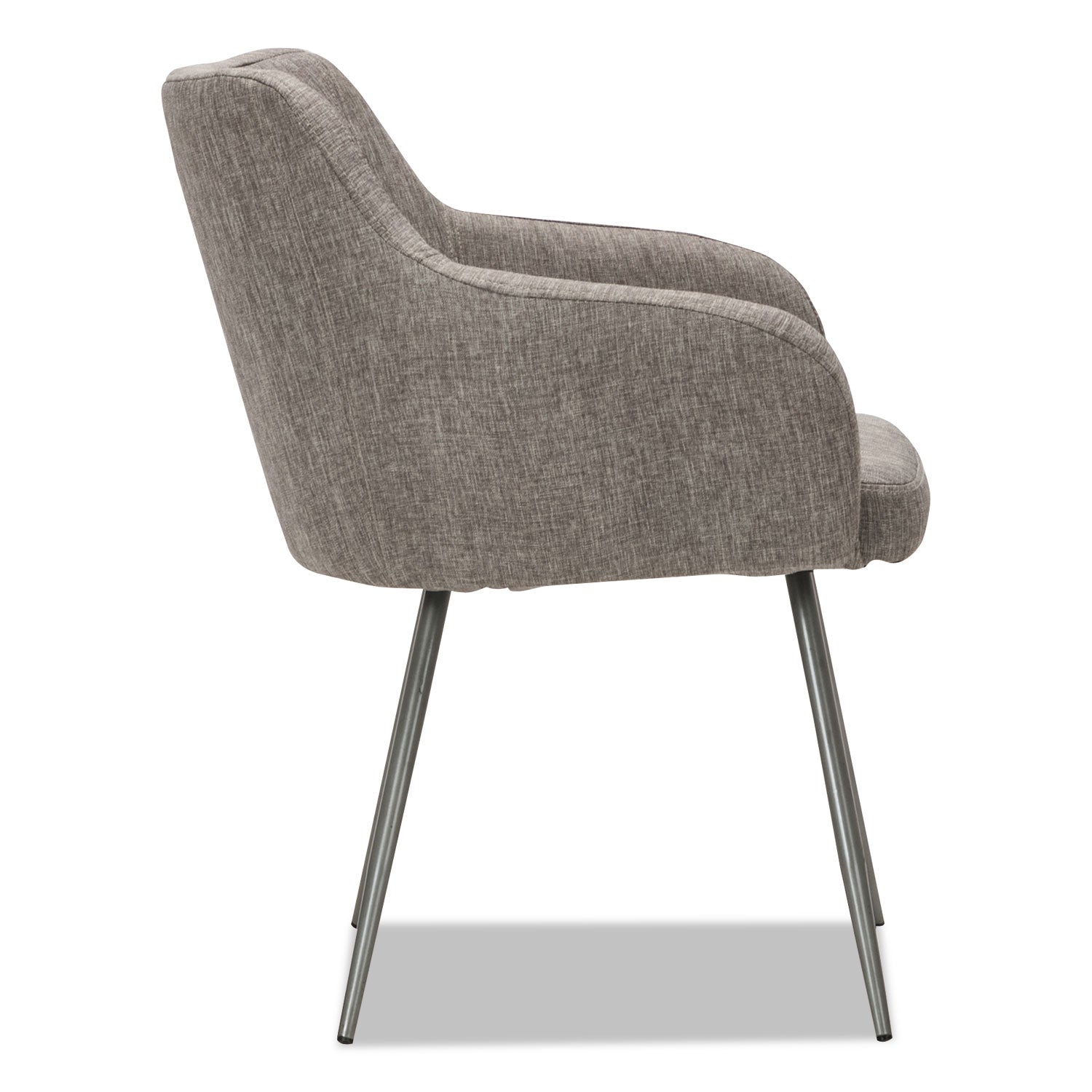 Alera® Alera Captain Series Guest Chair, 23.8" x 24.6" x 30.1", Gray Tweed Seat, Gray Tweed Back, Chrome Base