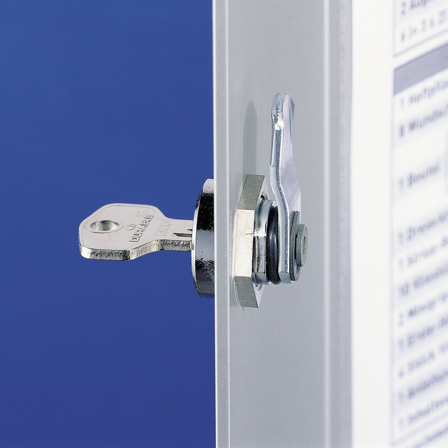 Durable® Locking Key Cabinet, 36-Key, Brushed Aluminum, Silver, 11.75 x 4.63 x 11