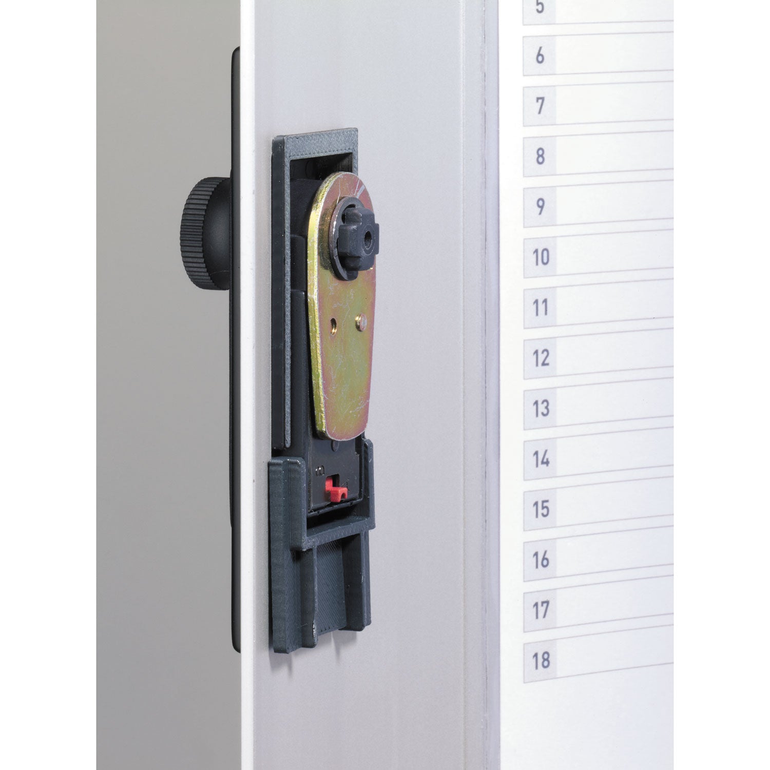 Durable® Locking Key Cabinet, 72-Key, Brushed Aluminum, Silver, 11.75 x 4.63 x 15.75