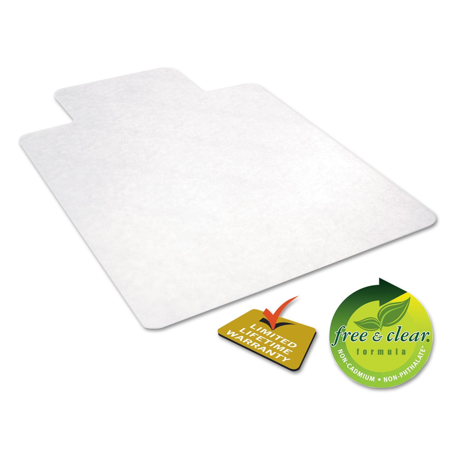 Alera® All Day Use Non-Studded Chair Mat For Hard Floors, 45 X 53, Wide Lipped, Clear