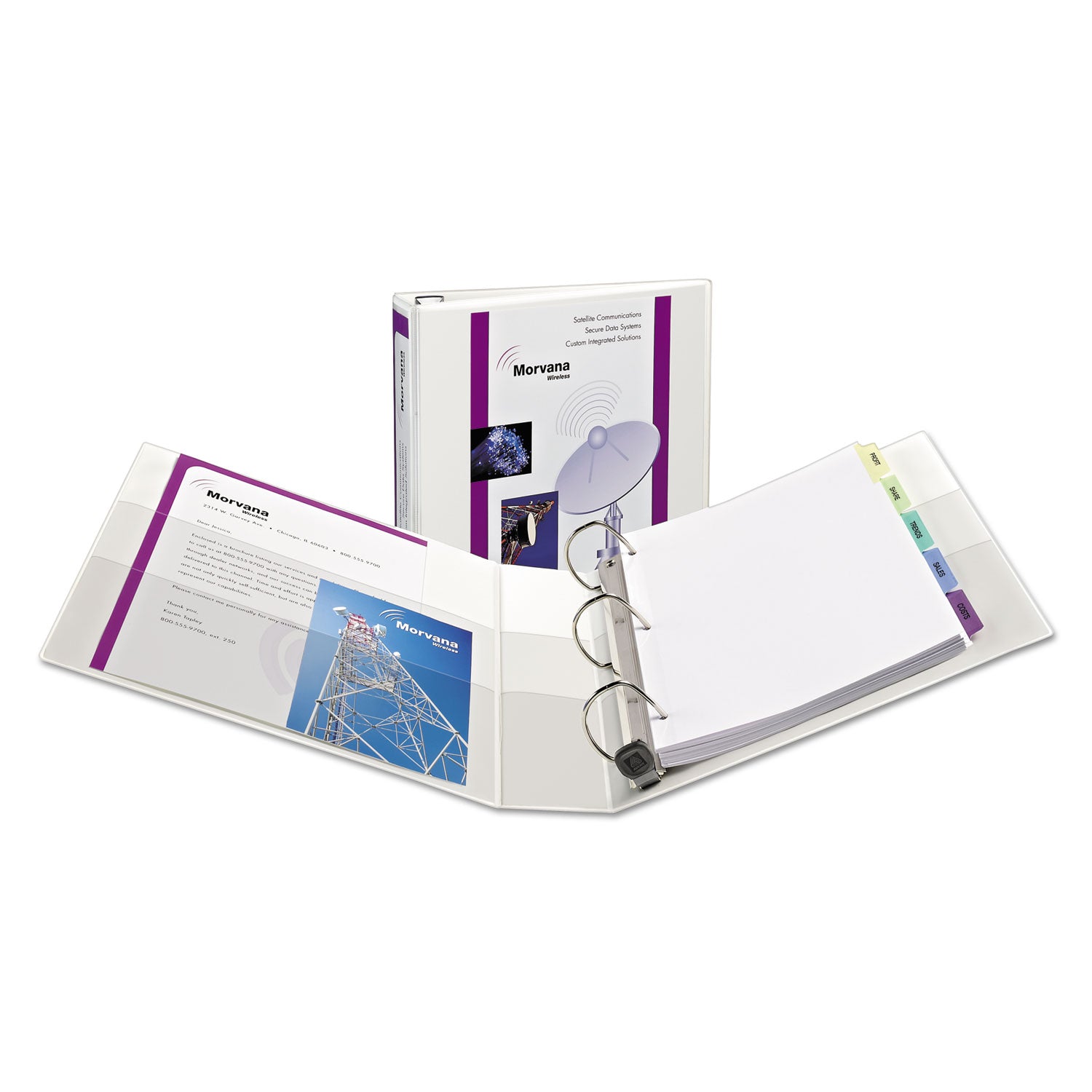 Heavy-Duty View Binder with DuraHinge, One Touch EZD Rings/Extra-Wide Cover, 3 Ring, 1.5" Capacity, 11 x 8.5, White, (1319)