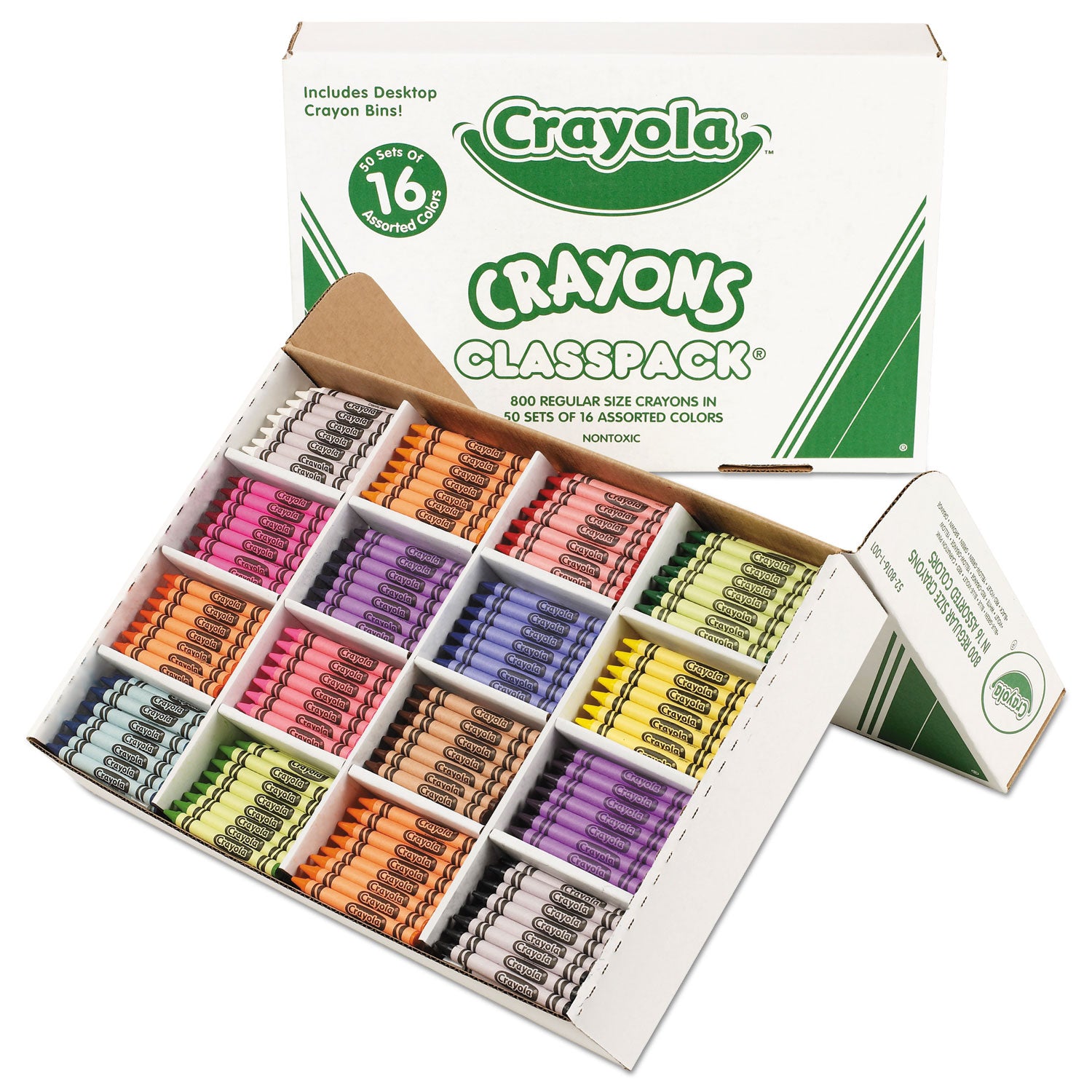 Crayola® Classpack Regular Crayons, 16 Colors, 800/box
