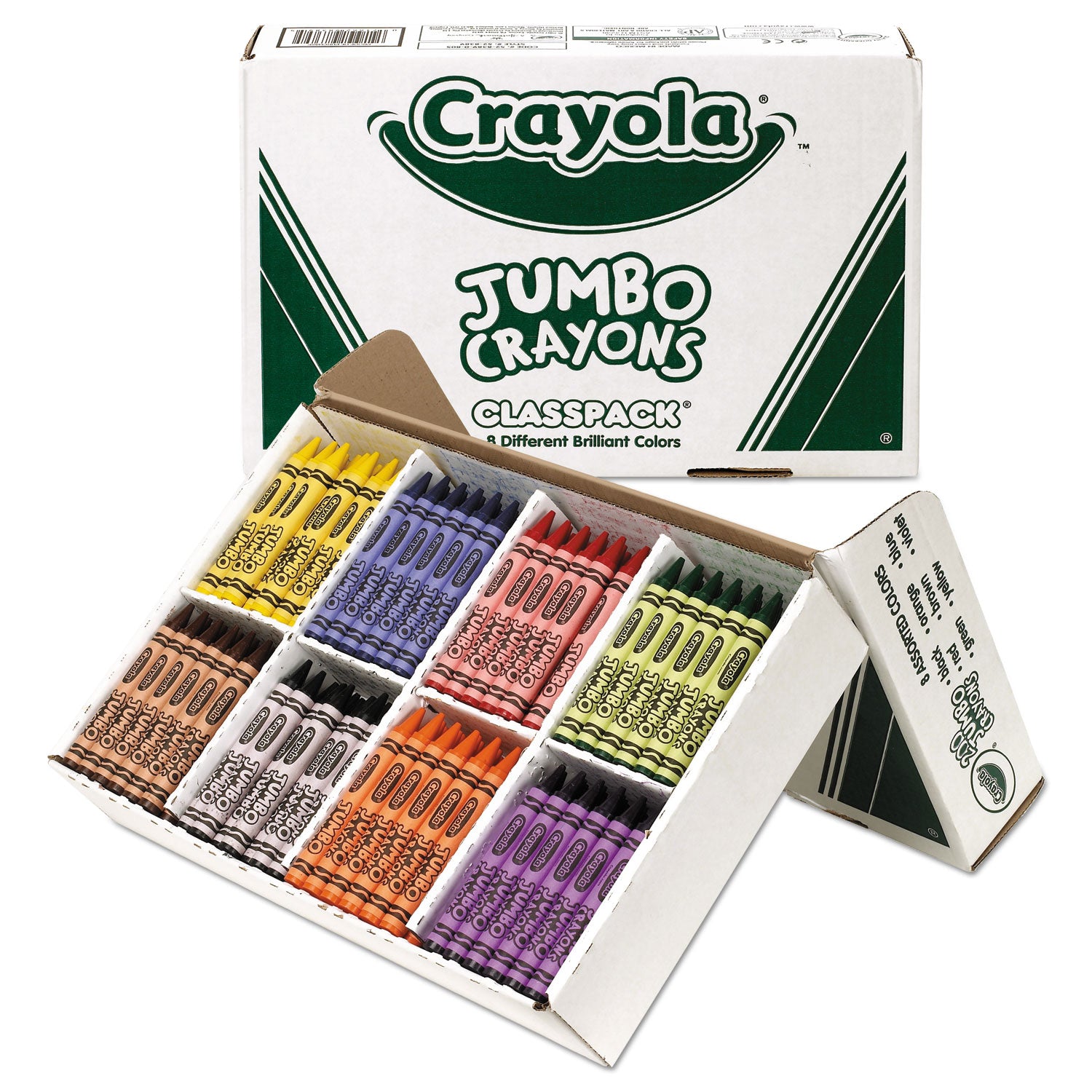 Crayola® Jumbo Classpack Crayons, 25 Each Of 8 Colors, 200/set
