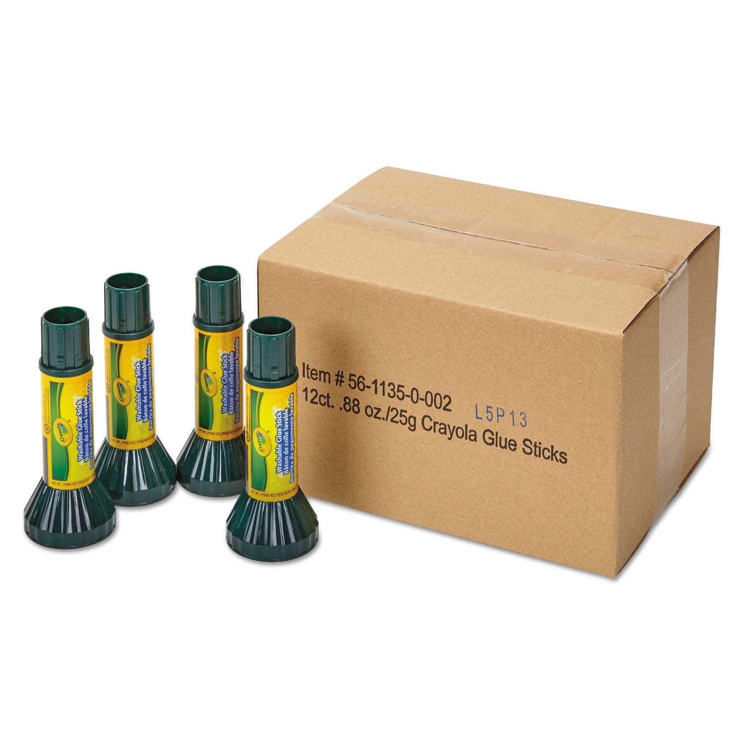 Crayola® Washable Glue Stick, 0.88 Oz, Dries Clear, 12/pack