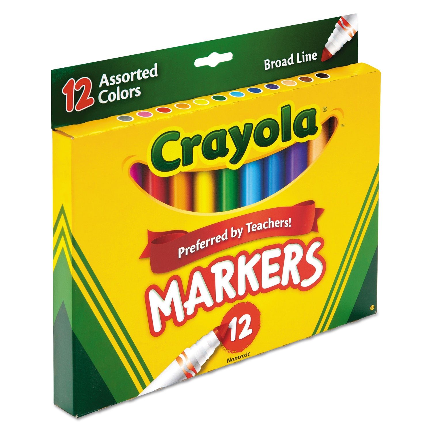 Crayola® Non-Washable Marker, Broad Bullet Tip, Assorted Classic Colors, Dozen