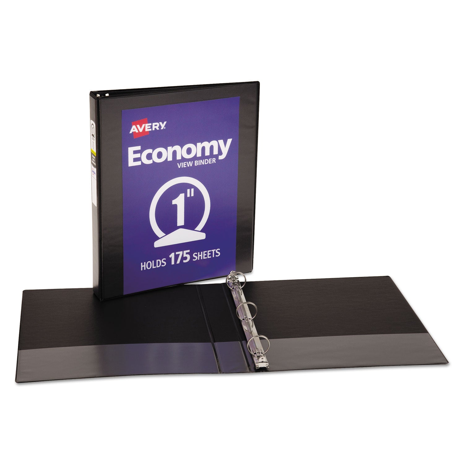 Avery® Economy View Binder With Round Rings , 3 Rings, 1" Capacity, 11 X 8.5, Black, (5710)