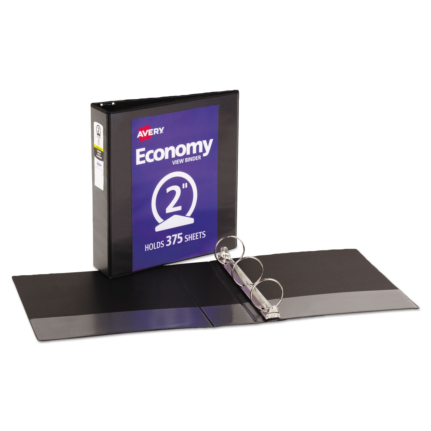 Avery® Economy View Binder With Round Rings , 3 Rings, 2" Capacity, 11 X 8.5, Black, (5730)