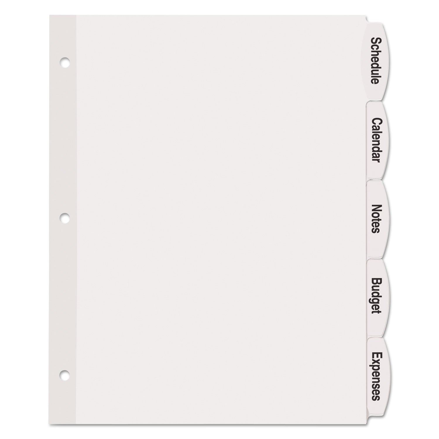 Avery® Big Tab Printable White Label Tab Dividers, 5-Tab, 11 x 8.5, White, 20 Sets