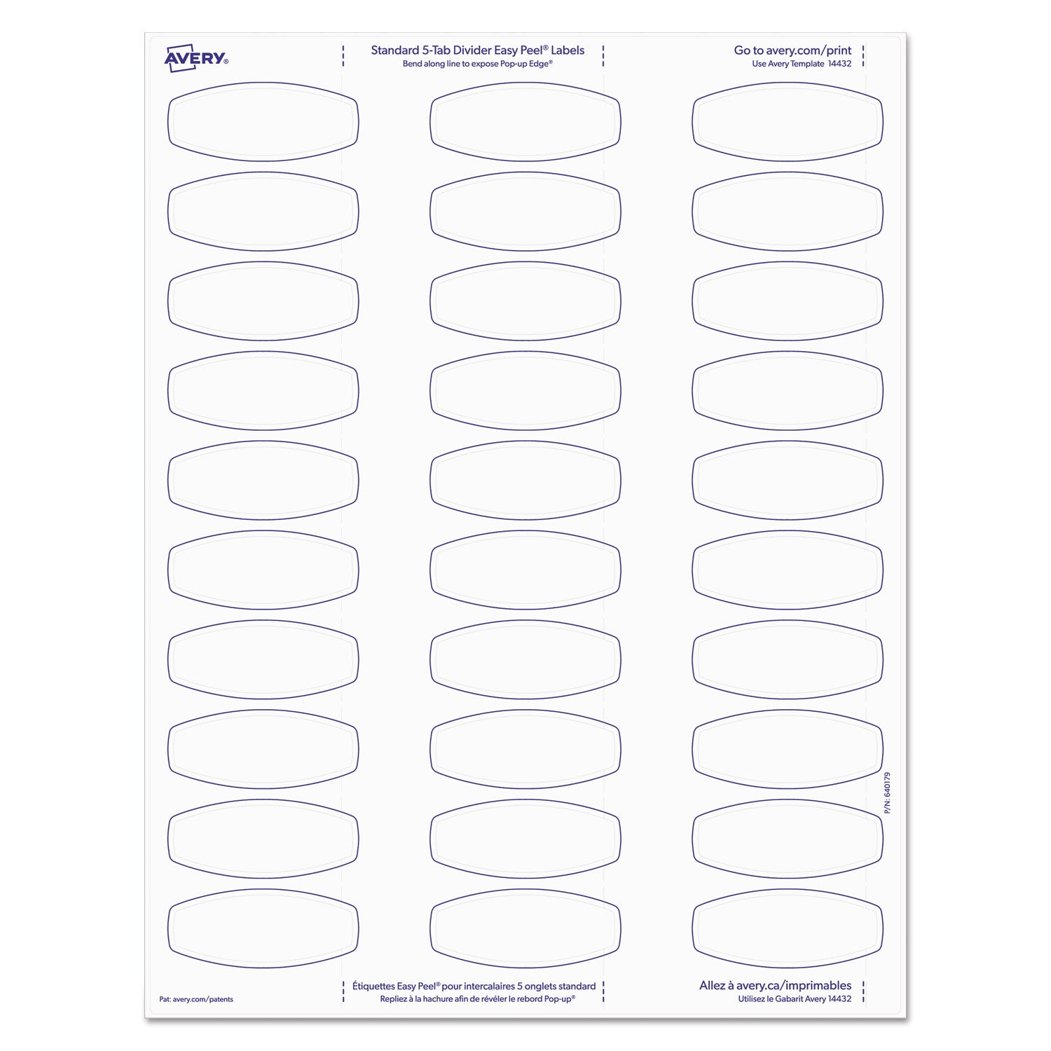 Avery® Big Tab Printable White Label Tab Dividers, 5-Tab, 11 x 8.5, White, 20 Sets
