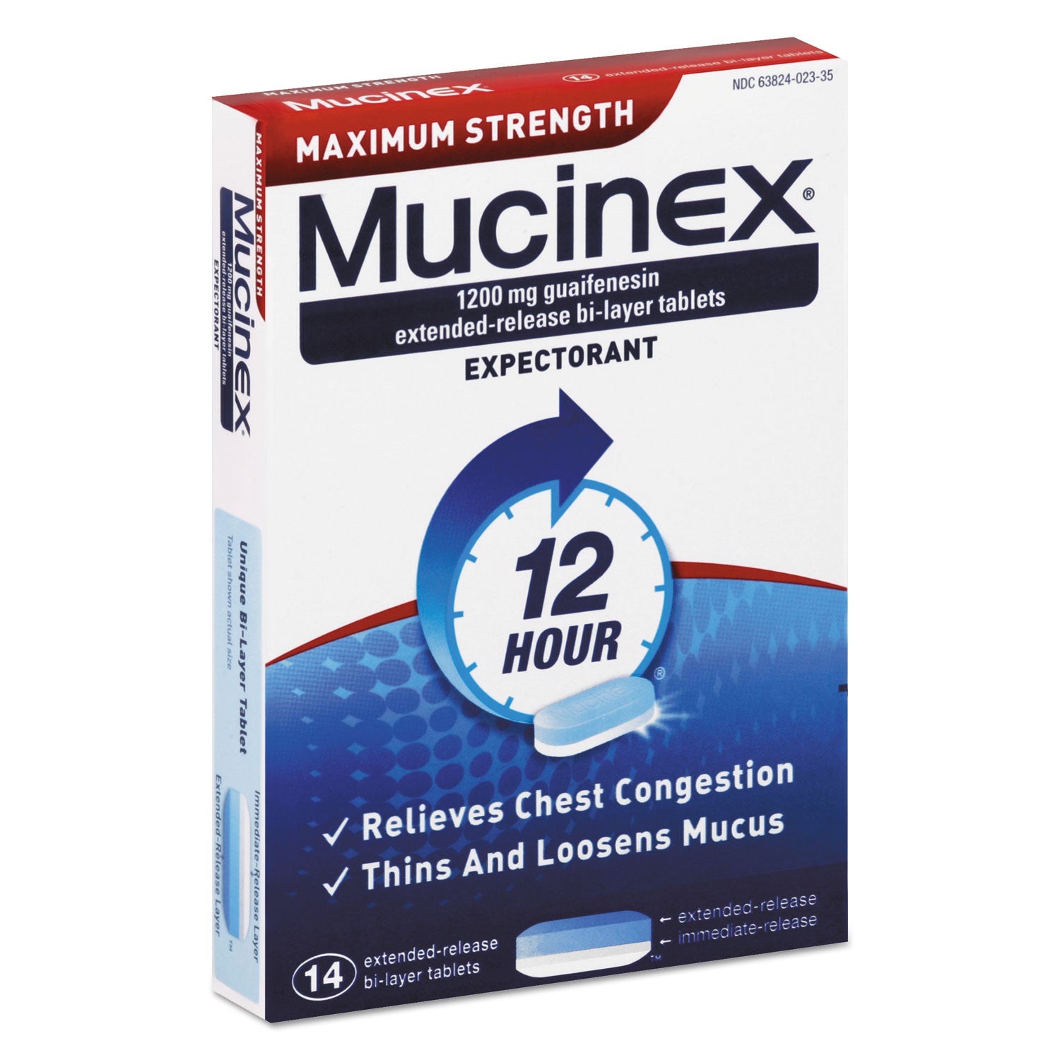 Mucinex® Maximum Strength Expectorant, 14 Tablets/box