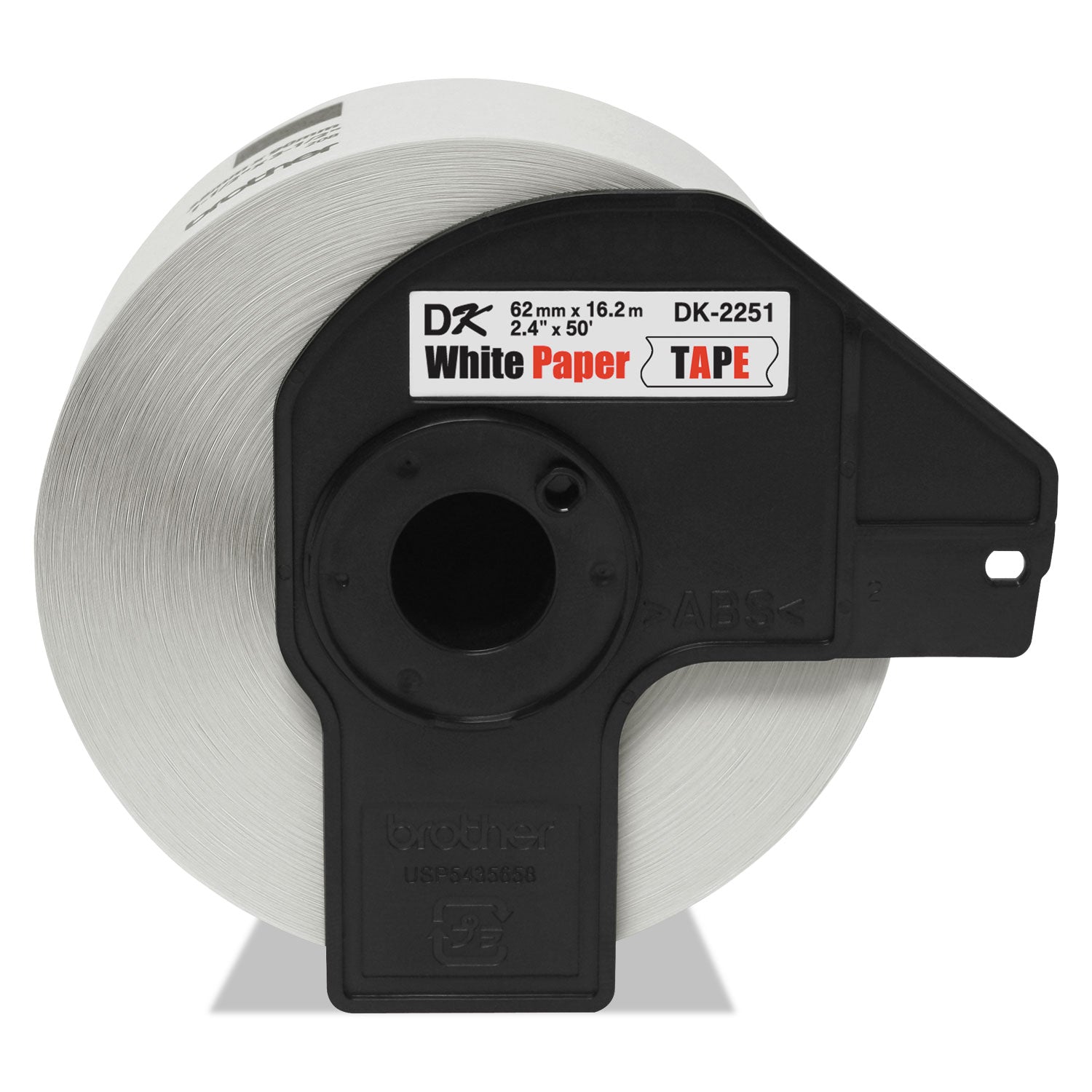 Brother Continuous Paper Label Tape, 2.4" X 50 Ft, Black/white