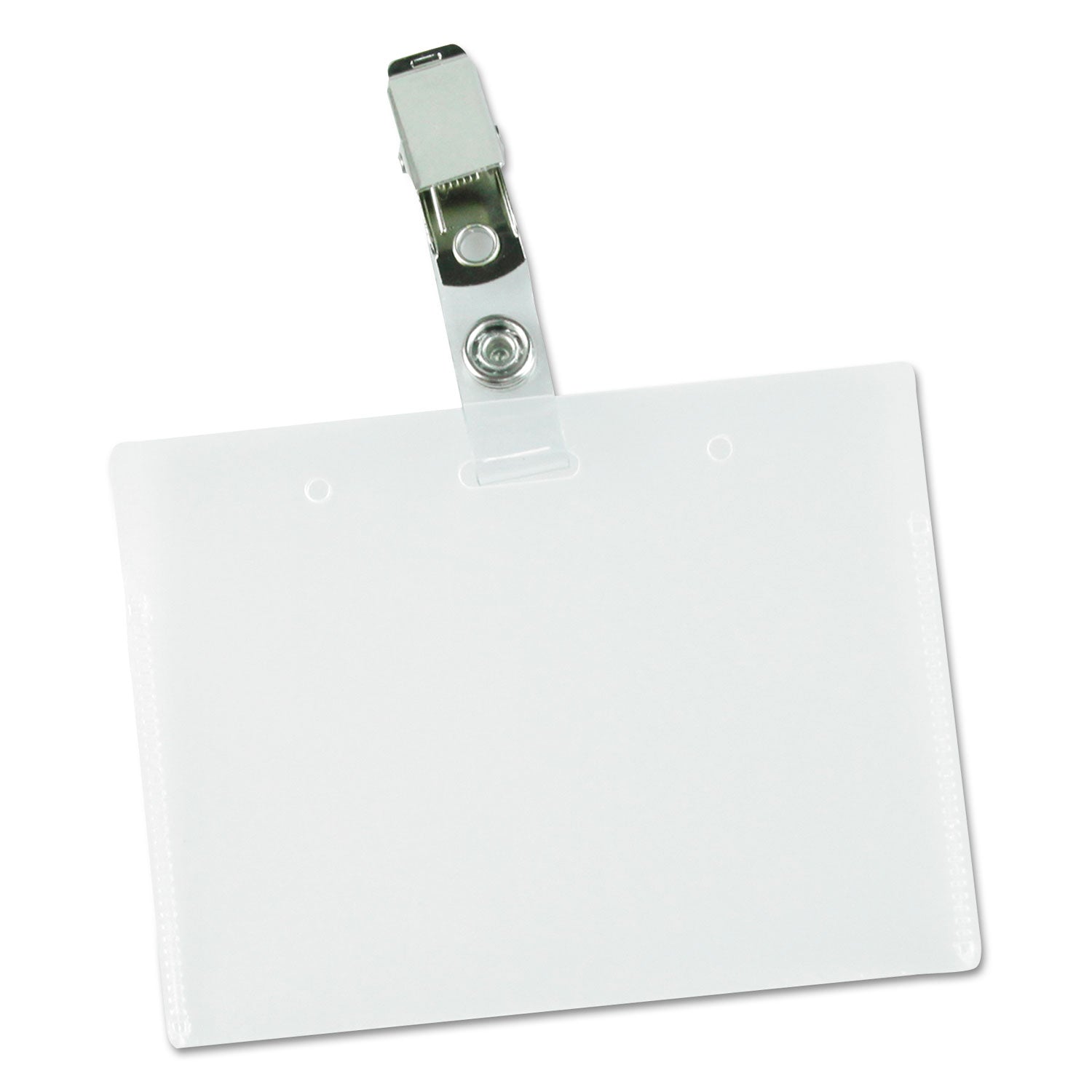 Universal® Deluxe Clear Badge Holder W/garment-Safe Clips, 2.25 X 3.5, White Insert, 50/box