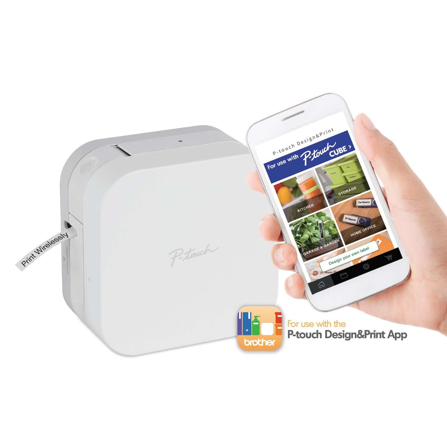 Brother P-Touch® Pt-P300bt P-Touch Cube Label Maker, 20 Mm/s Print Speed, 2.5 X 4.6 X 4.6