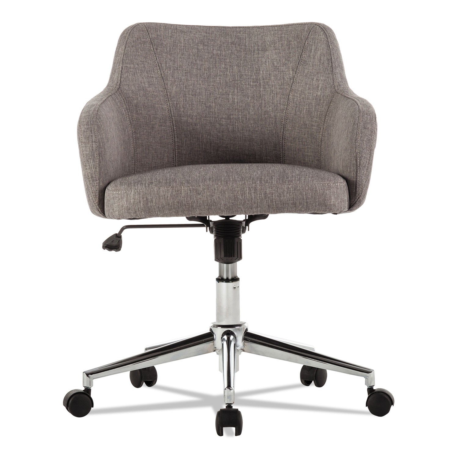 Alera® Alera Captain Series Mid-Back Chair, Supports Up To 275 Lb, 17.5" To 20.5" Seat Height, Gray Tweed Seat/back, Chrome Base