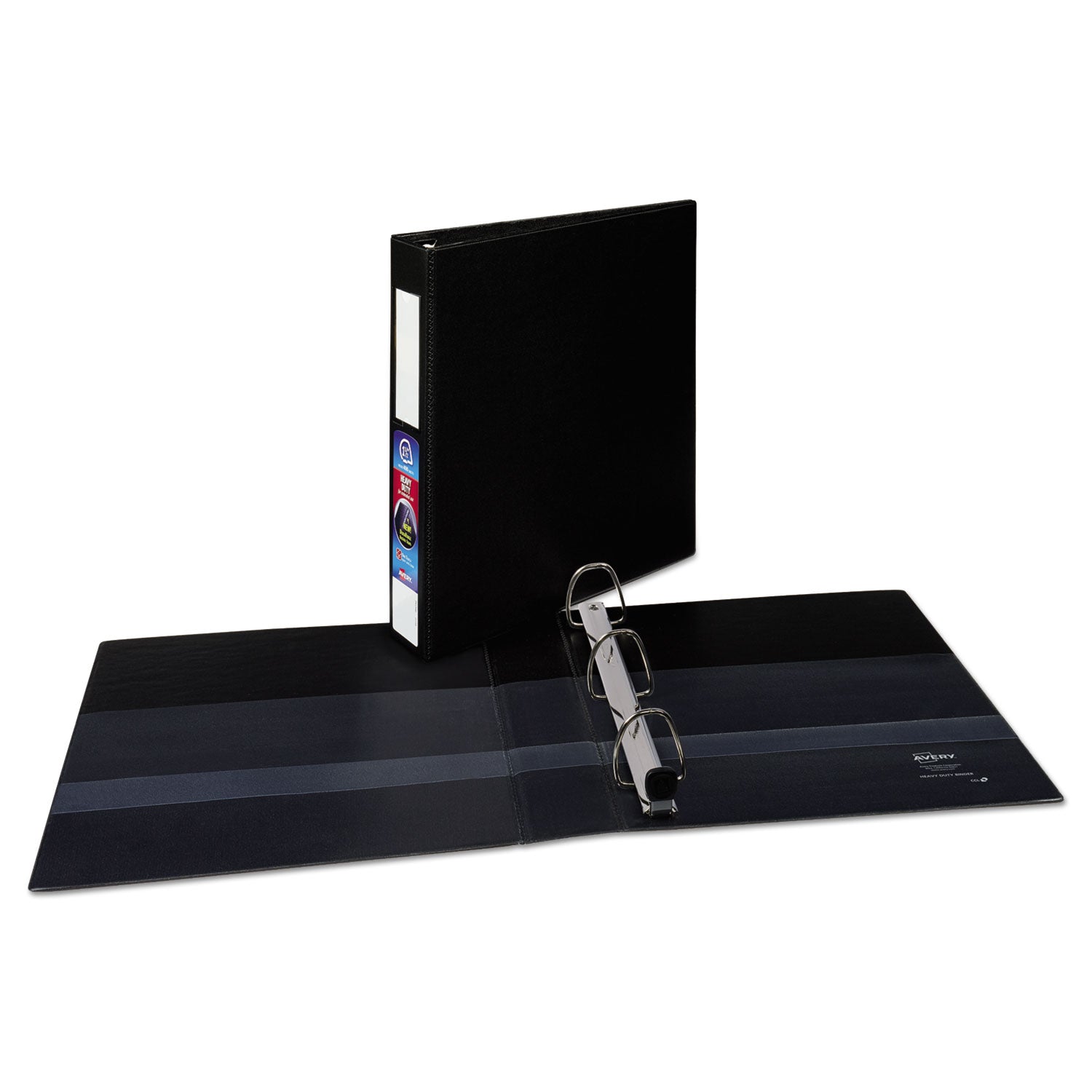 Avery® Heavy-Duty Non-View Binder With Durahinge And One Touch Ezd Rings, 3 Rings, 1.5" Capacity, 11 X 8.5, Black
