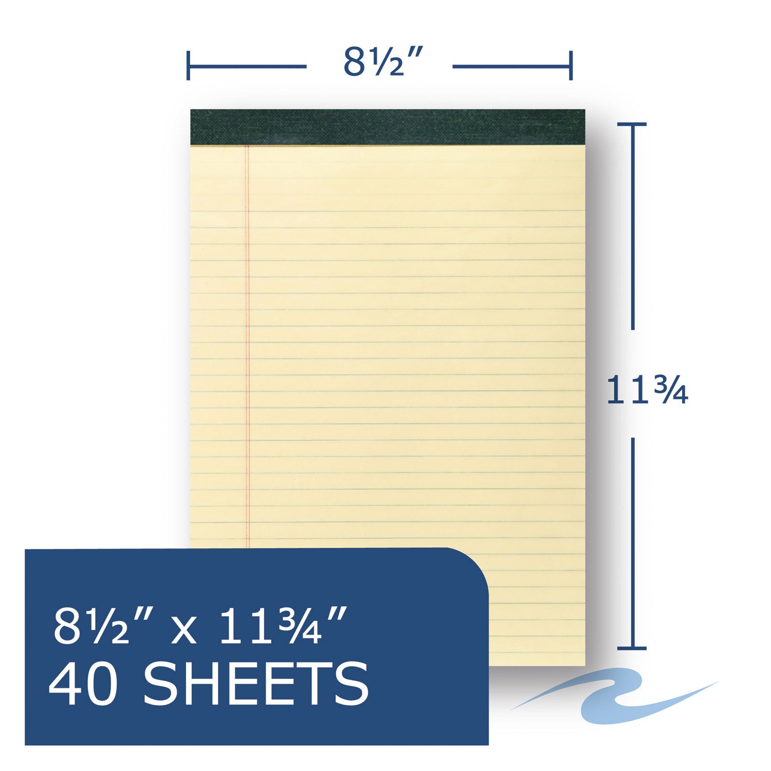 Roaring Spring® Recycled Legal Pad, Wide/legal Rule, 40 Canary-Yellow 8.5 X 11 Sheets, Dozen