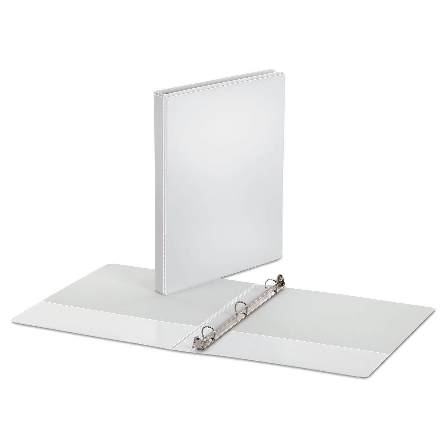 Office Impressions® Economy Round Ring View Binder, 3 Rings, 0.5" Capacity, 11 x 8.5, White