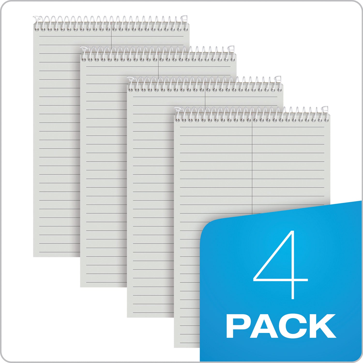 TOPS™ Prism Steno Pads, Gregg Rule, Gray Cover, 80 Gray 6 X 9 Sheets, 4/pack