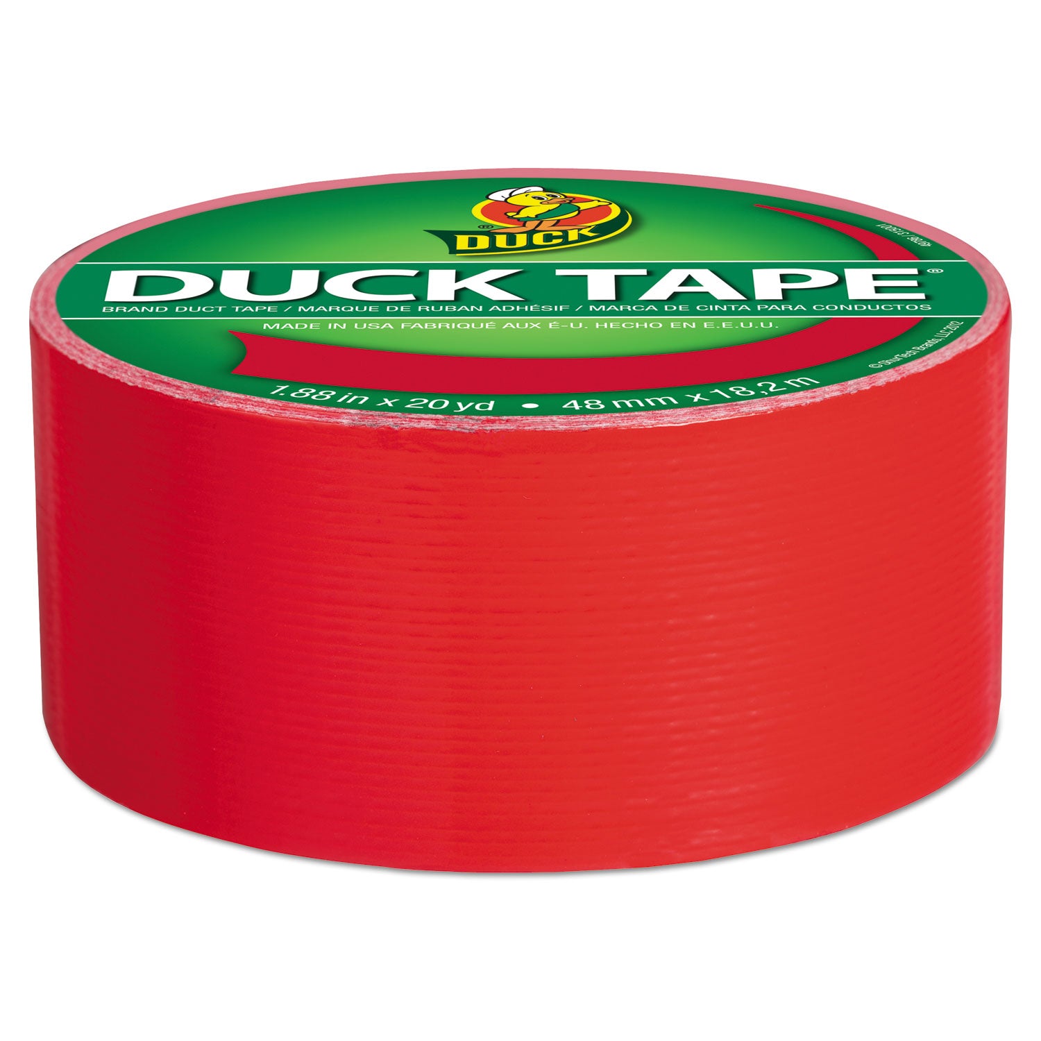 Duck® Colored Duct Tape, 3" Core, 1.88" X 20 Yds, Red