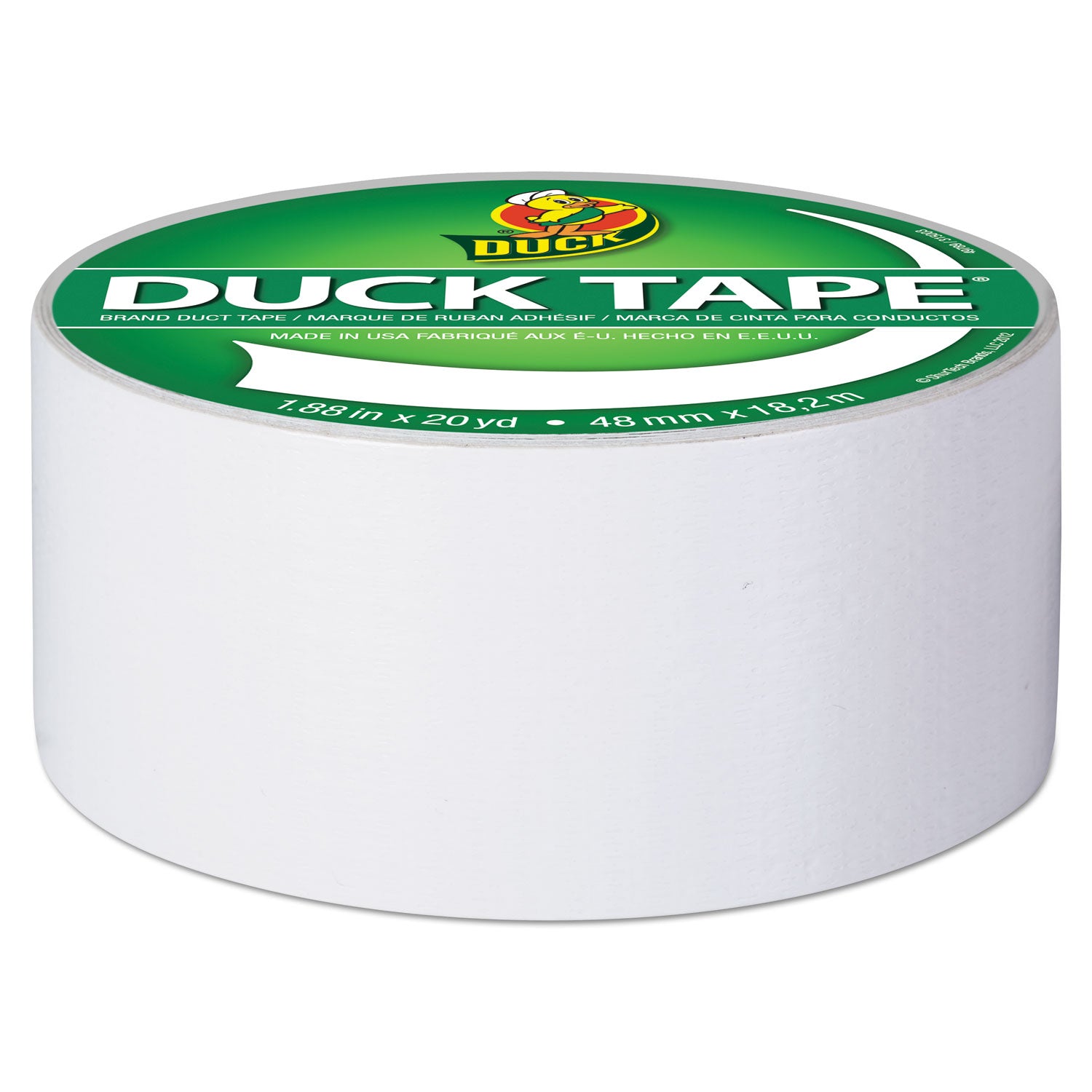 Duck® Colored Duct Tape, 3" Core, 1.88" X 20 Yds, White