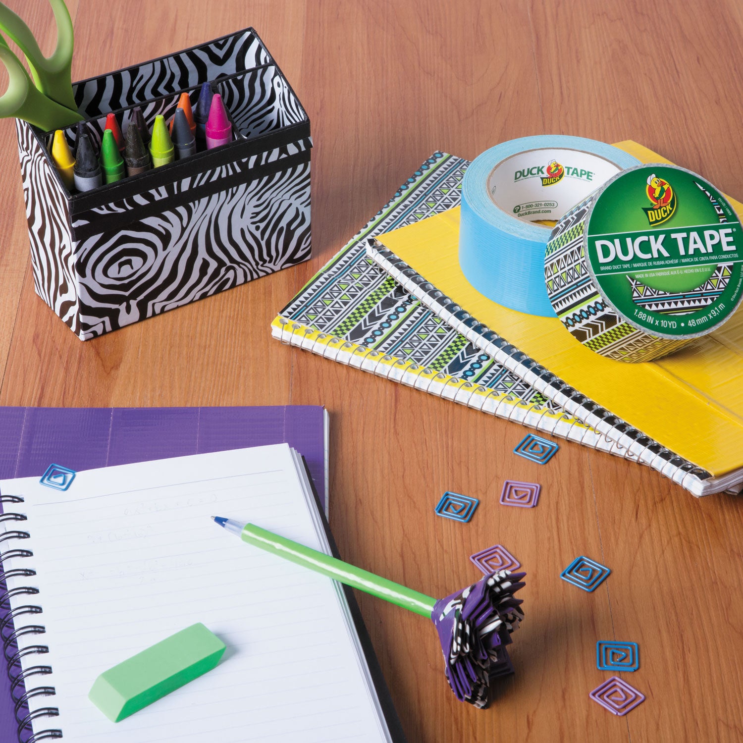 Duck® Colored Duct Tape, 3" Core, 1.88" X 10 Yds, Black/white Zebra