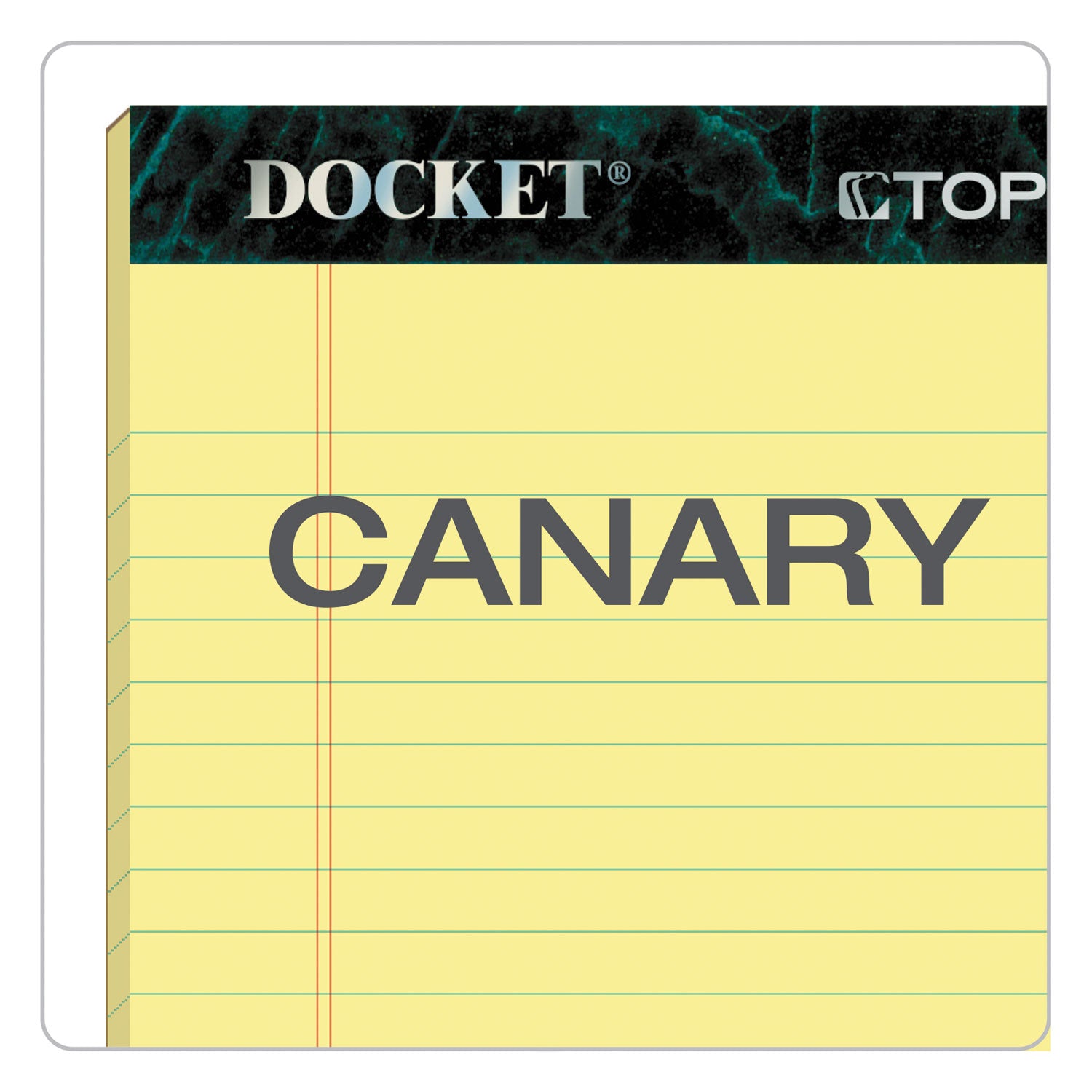 TOPS™ Docket Ruled Perforated Pads, Narrow Rule, 50 Canary-Yellow 5 X 8 Sheets, 12/pack