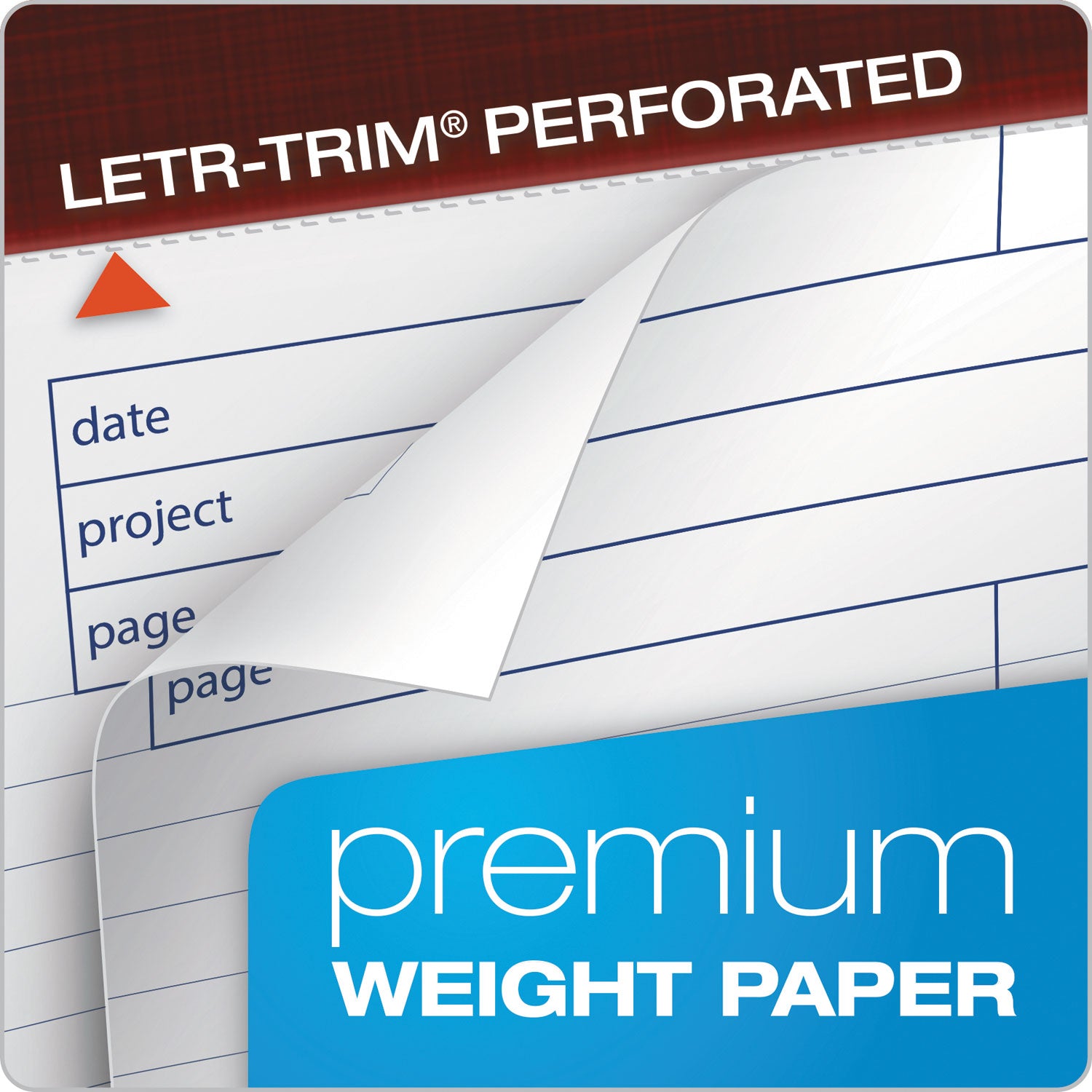 TOPS™ Docket Gold Planning Pads, Project-Management Format, Quadrille Rule (4 Sq/in), 40 White 8.5 X 11.75 Sheets, 4/pack