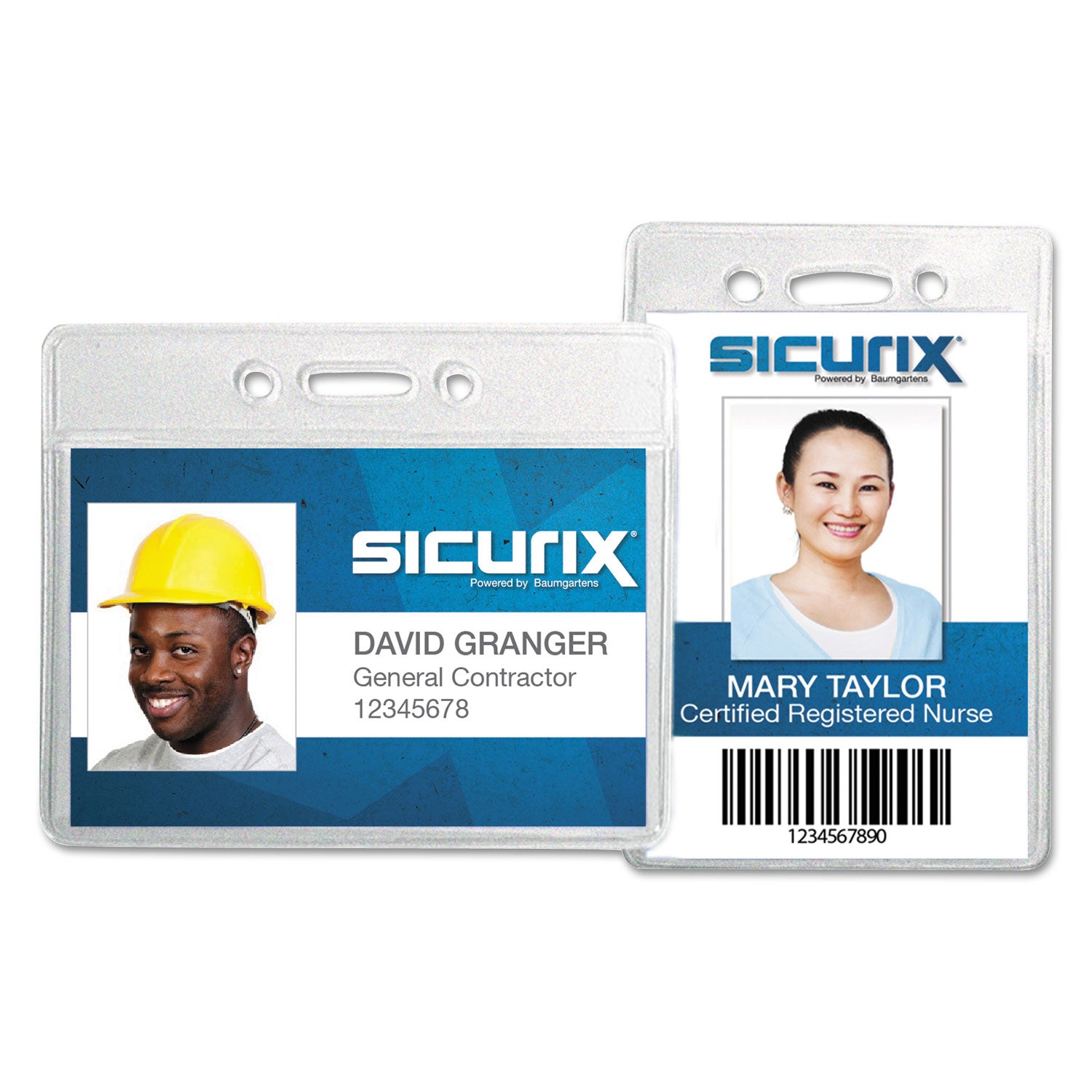 SICURIX® Sicurix Badge Holder, Vertical, 2.75 X 4.13, Clear, 12/pack