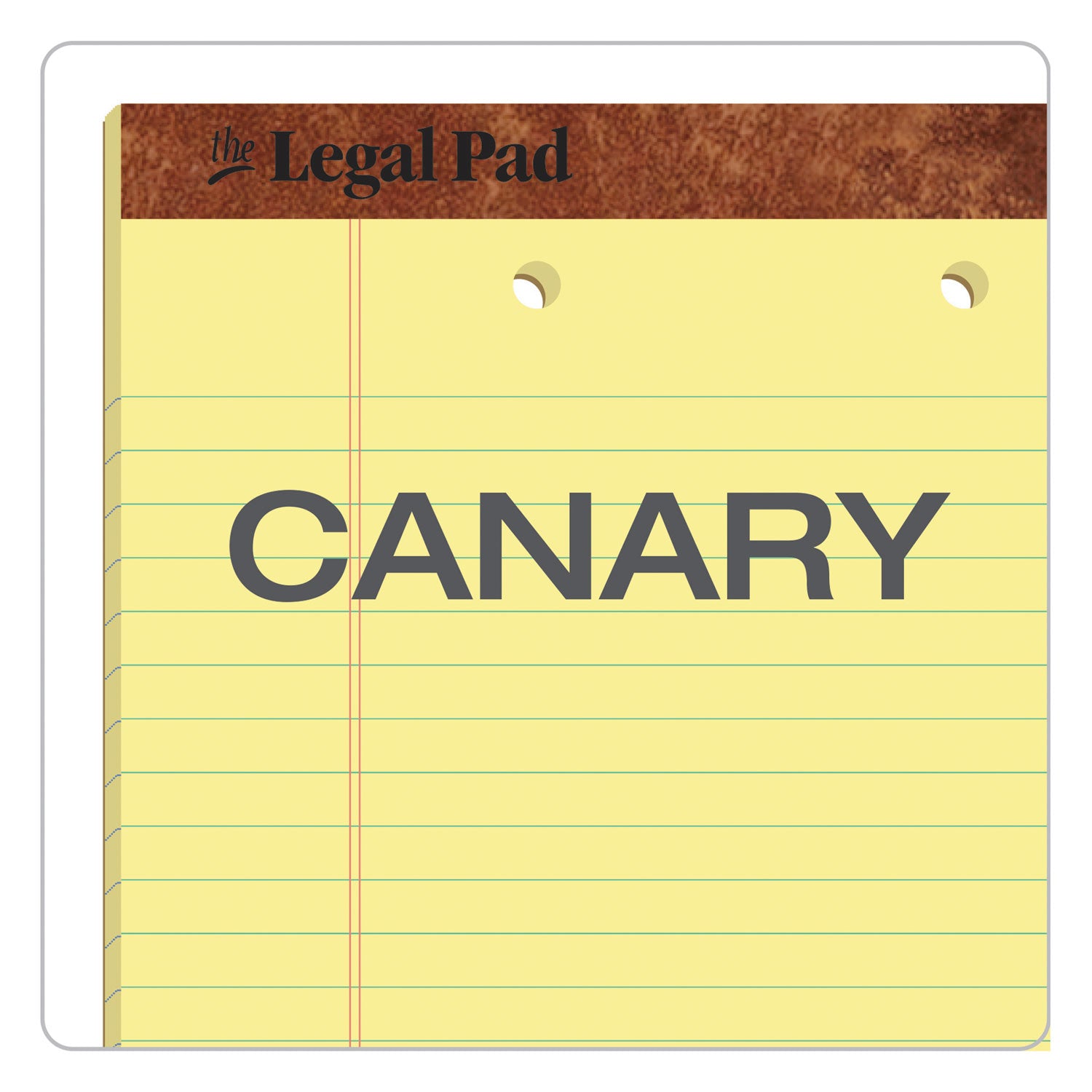 TOPS™ "The Legal Pad" Ruled Perforated Pads, Top 2-Hole Punch, Wide/Legal Rule, 50 Canary-Yellow 8.5 x 11.75 Sheets, Dozen