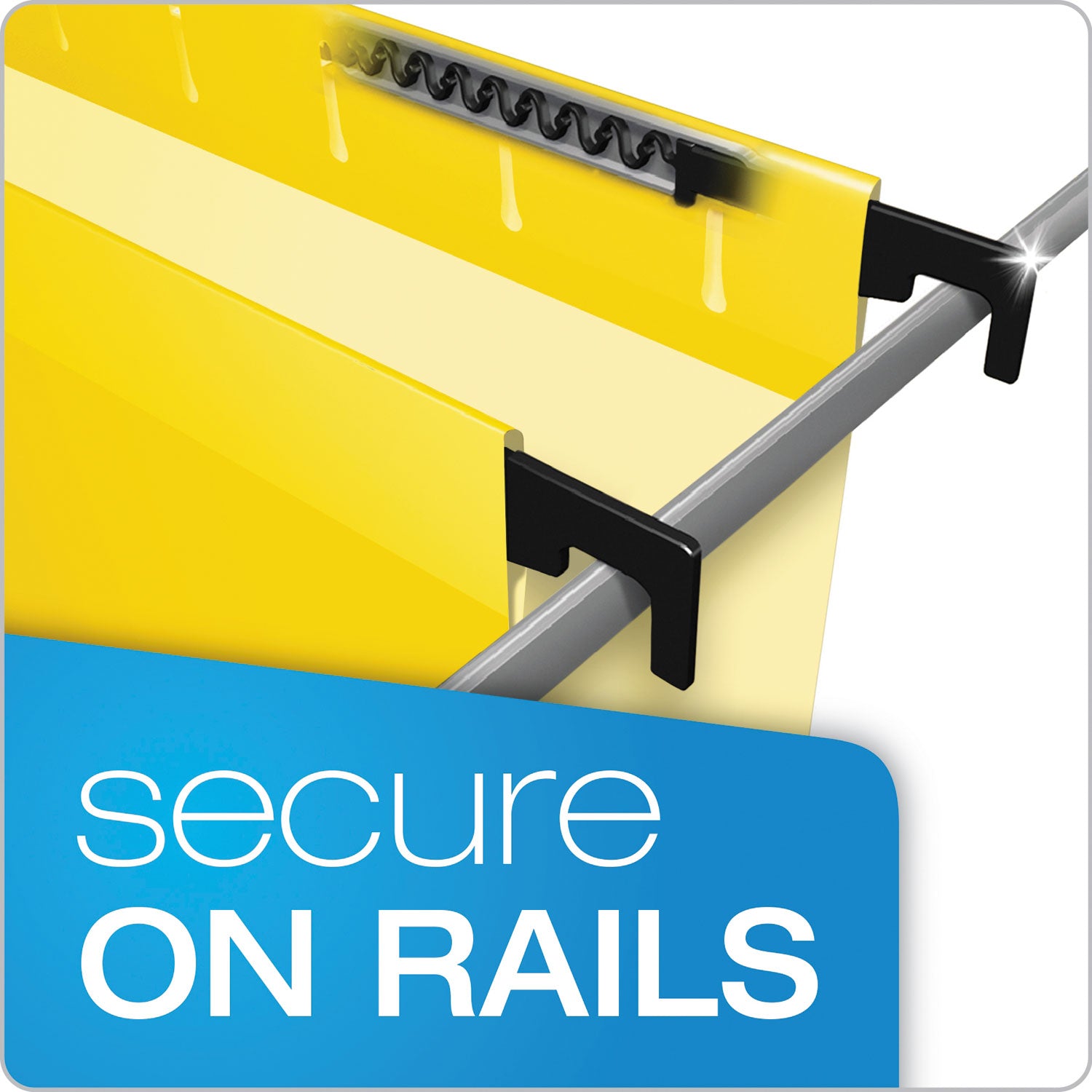 Pendaflex® SureHook Hanging Folders, Legal Size, 1/5-Cut Tabs, Yellow, 20/Box