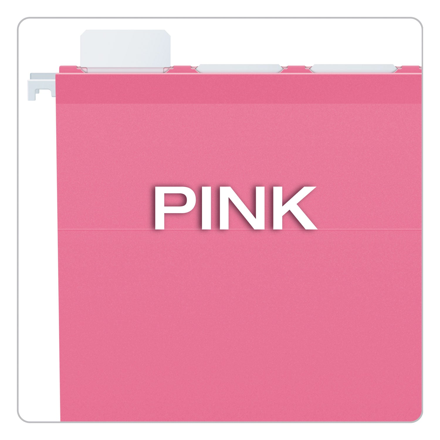 Pendaflex® Ready-Tab Colored Reinforced Hanging Folders, Letter Size, 1/5-Cut Tabs, Pink, 20/Box