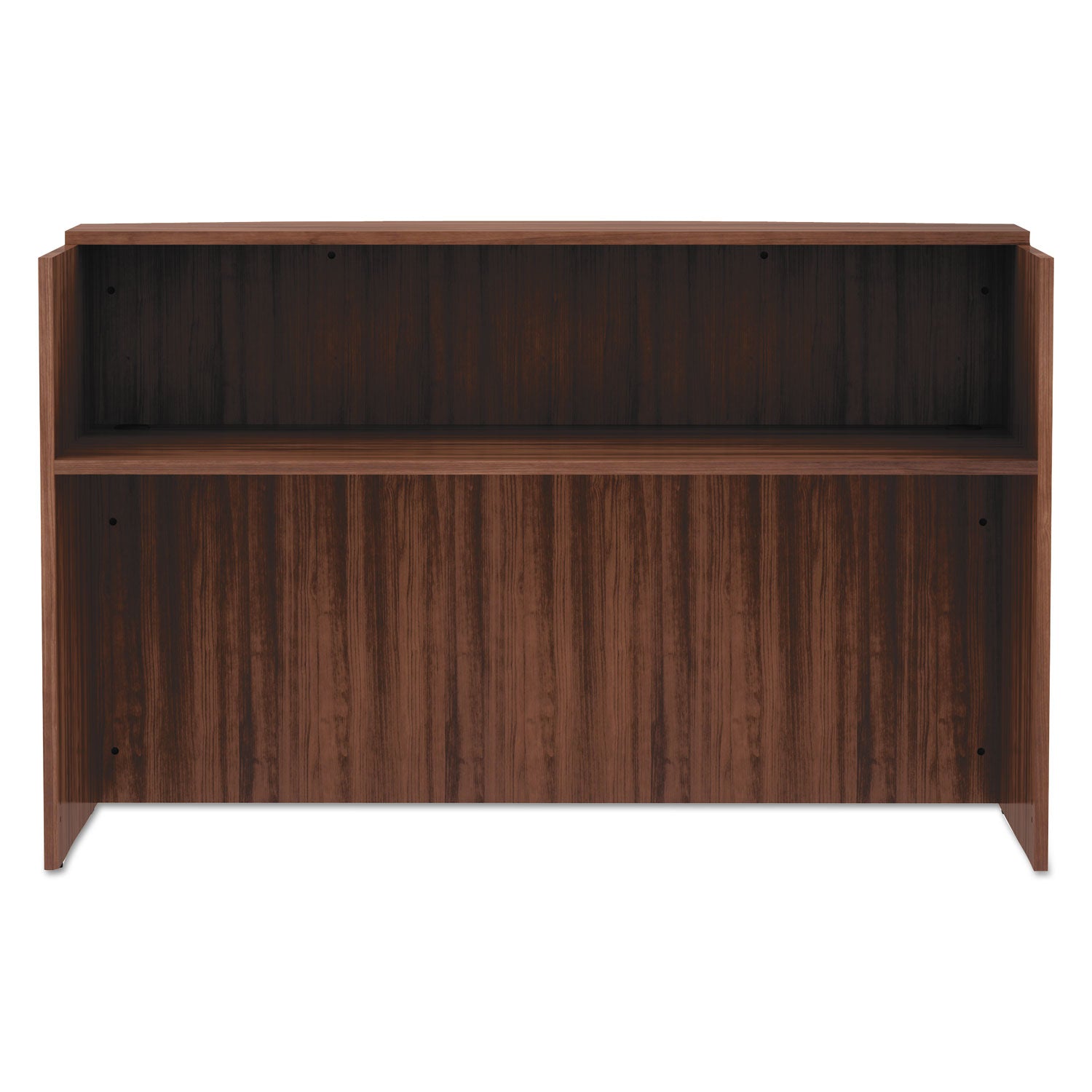 Alera® Alera Valencia Series Reception Desk With Transaction Counter, 71" X 35.5" X 42.5", Modern Walnut