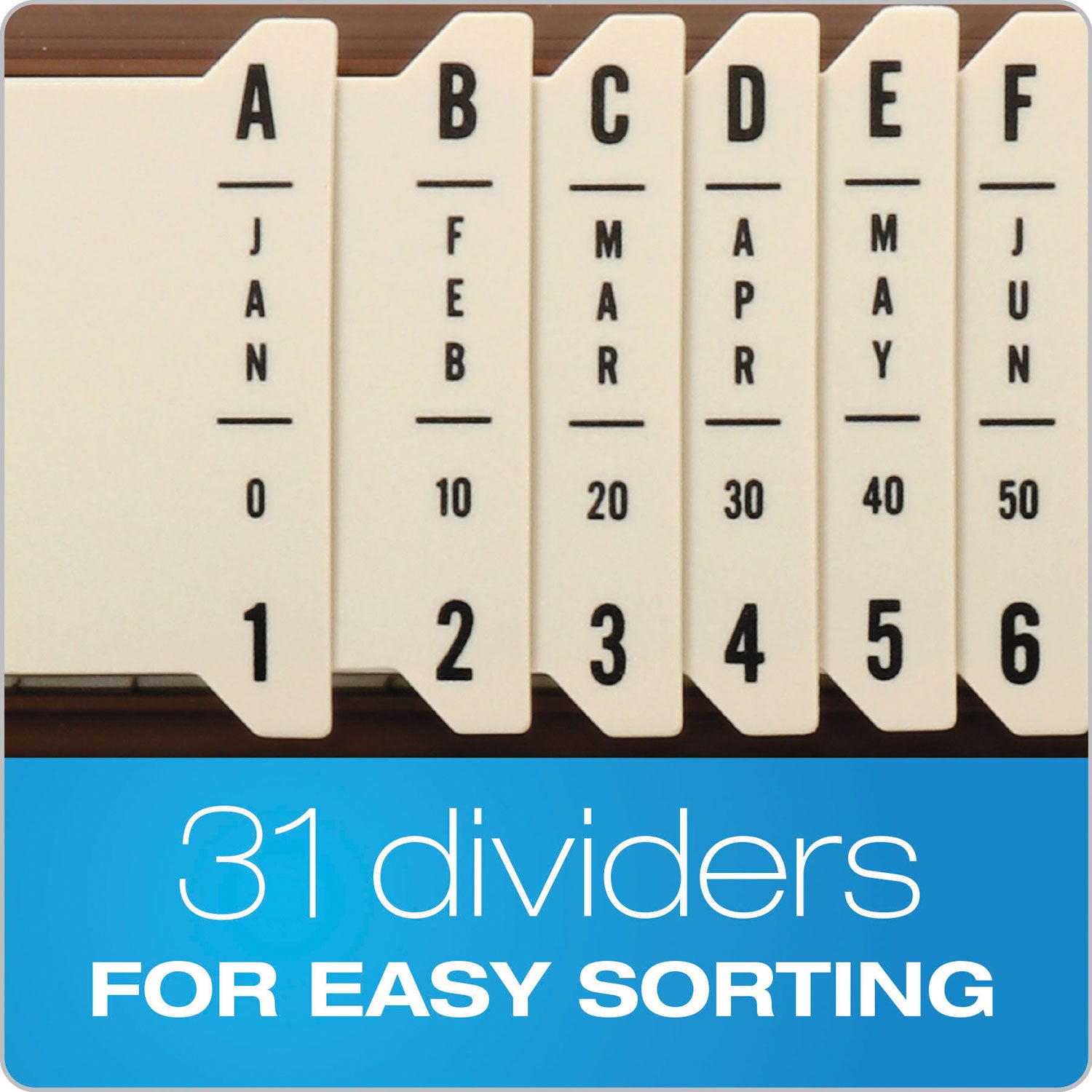 Pendaflex® General Purpose Indexed Sorter, 31 Dividers, Alpha/Numeric/Month/Date/Day Index, Letter Size, Brown Frame