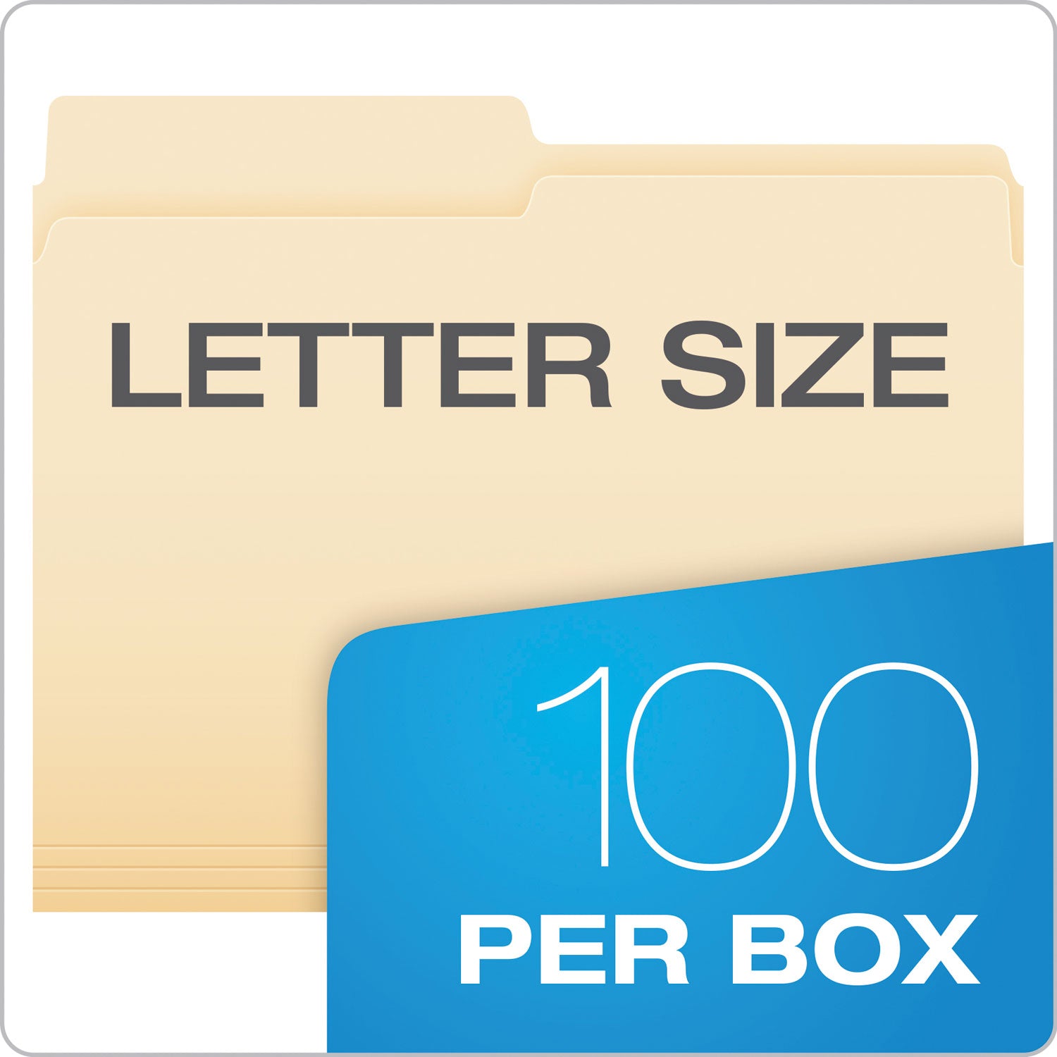Pendaflex® Manila File Folders, 1/2-Cut Tabs: Assorted, Letter Size, 0.75" Expansion, Manila, 100/Box