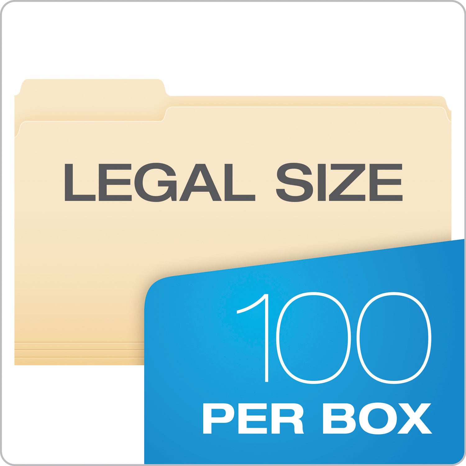 Pendaflex® Manila File Folders, 1/3-Cut Tabs: Assorted, Legal Size, 0.75" Expansion, Manila, 100/Box
