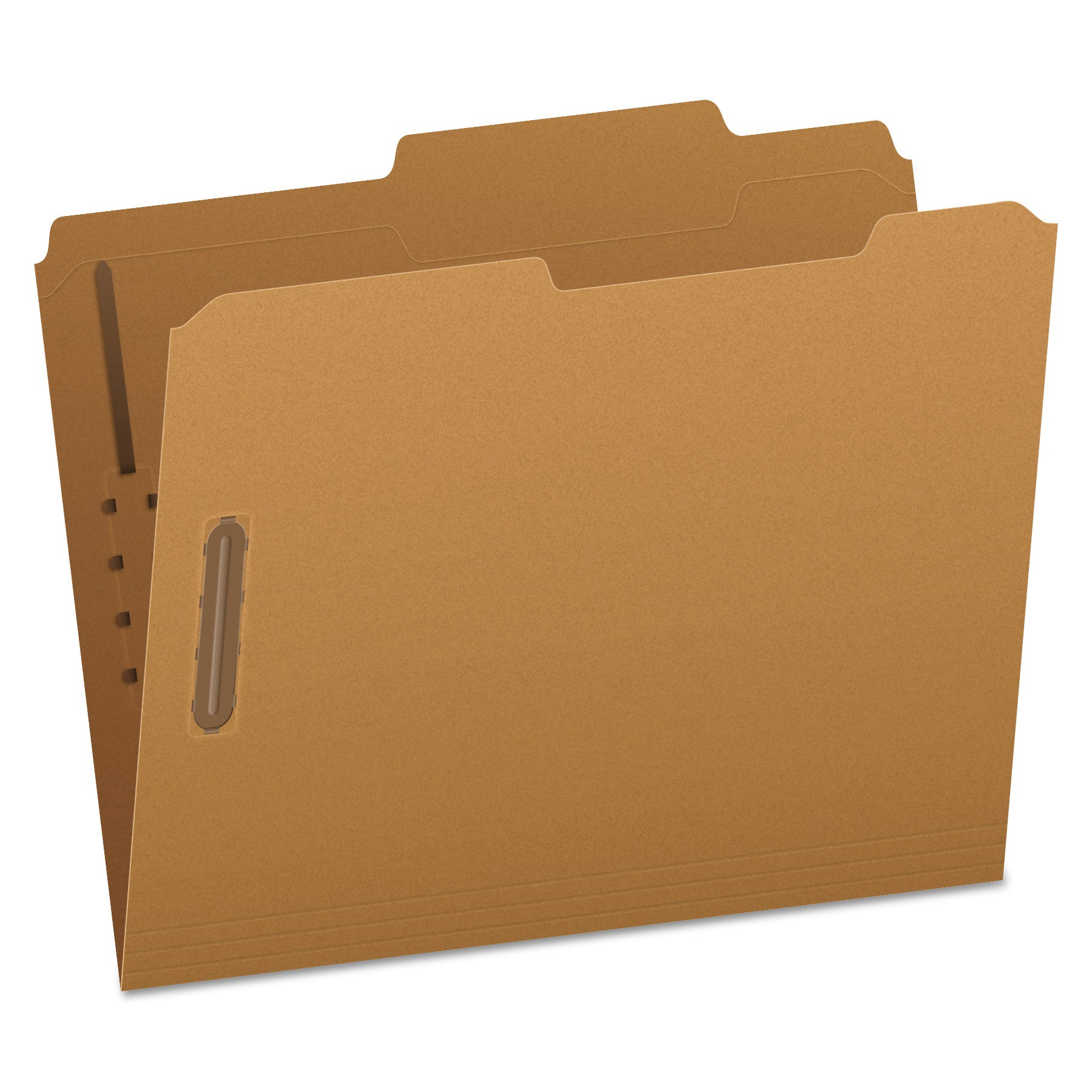 Kraft Fastener Folders, 2/5-Cut Tabs, 2 Fasteners, Letter Size, Kraft Exterior, 50/Box