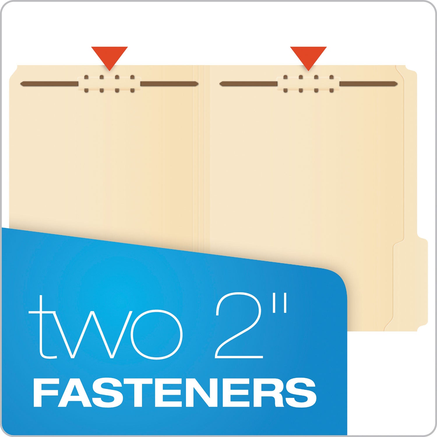 Pendaflex® Manila Fastener Folders, 1/3-Cut Tabs, 2 Fasteners, Letter Size, Manila Exterior, 50/Box