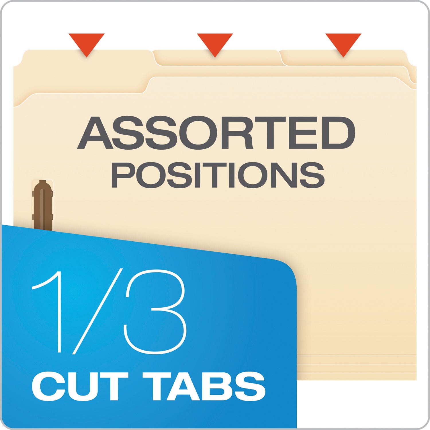 Pendaflex® Manila Fastener Folders, 1/3-Cut Tabs, 2 Fasteners, Letter Size, Manila Exterior, 50/Box