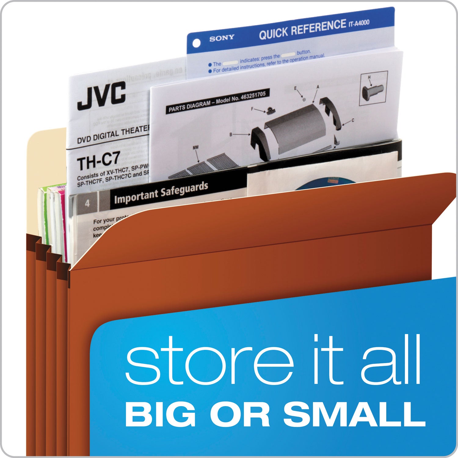 Pendaflex® Pocket File, 3.5" Expansion, Letter Size, Red Fiber