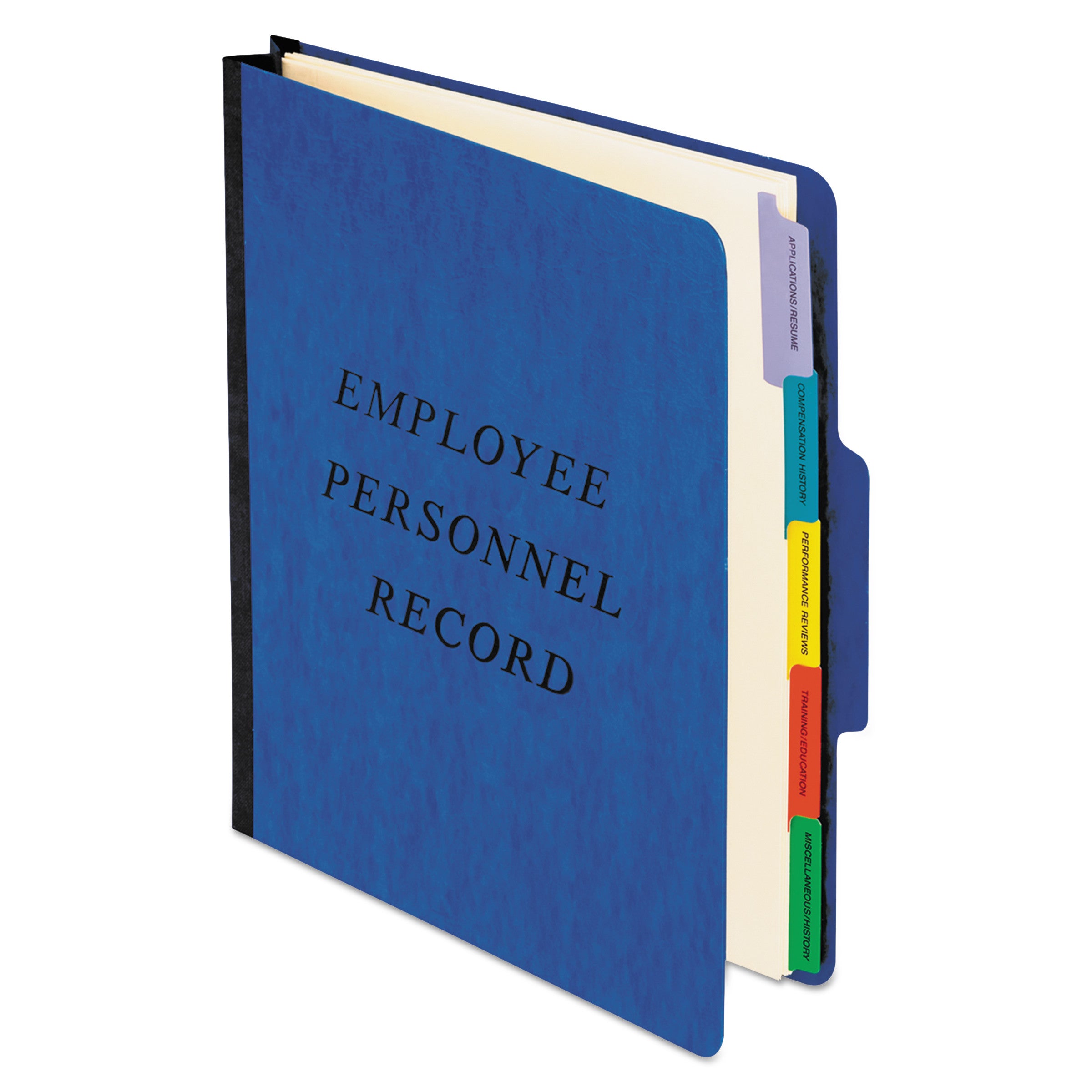 Pendaflex® Vertical-Style Personnel Folders, 2" Expansion, 5 Dividers, 2 Fasteners, Letter Size, Blue Exterior