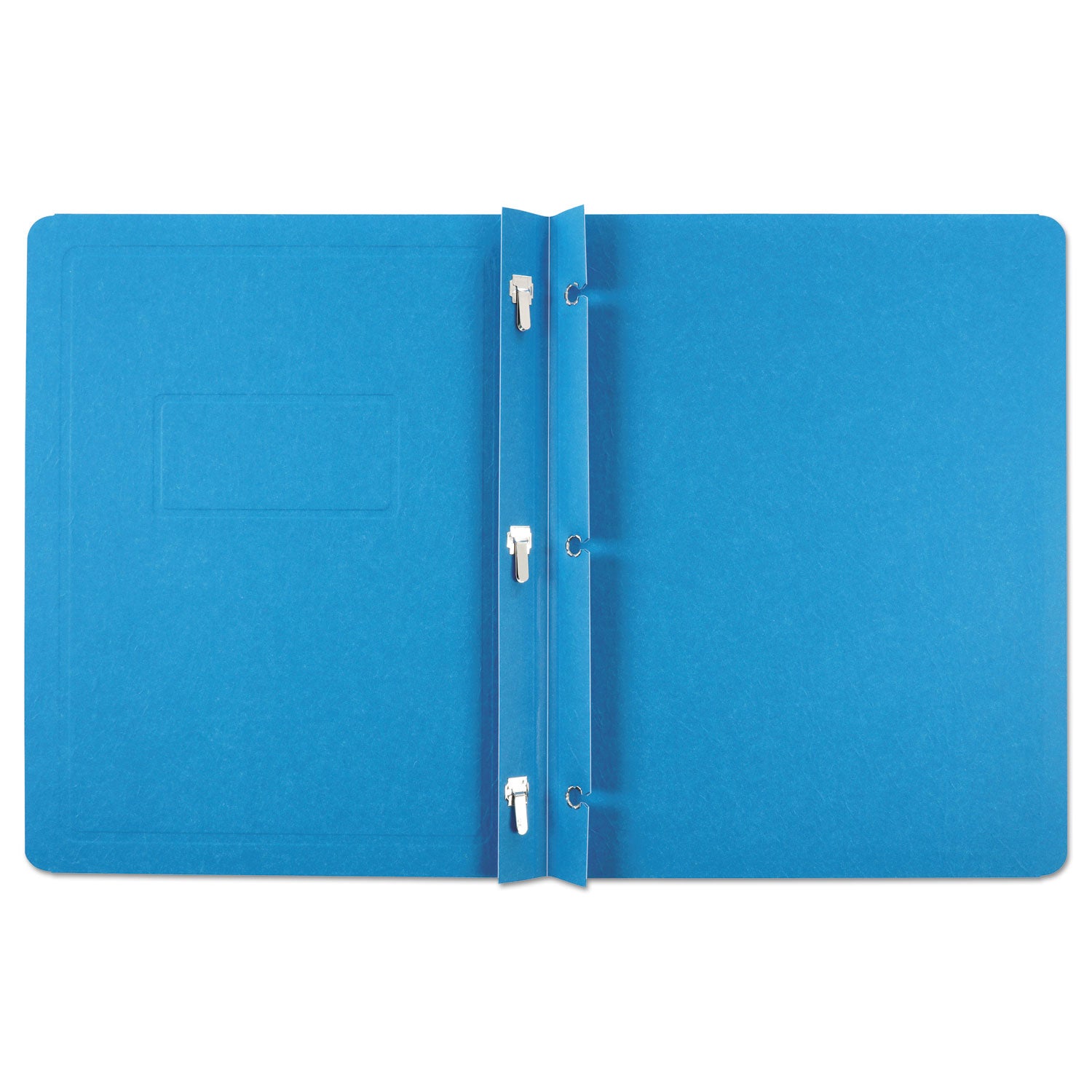 Oxford™ Title Panel And Border Front Report Cover, 3-Prong Fastener, Panel And Border Cover, 0.5" Cap, 8.5 X 11, Light Blue, 25/box