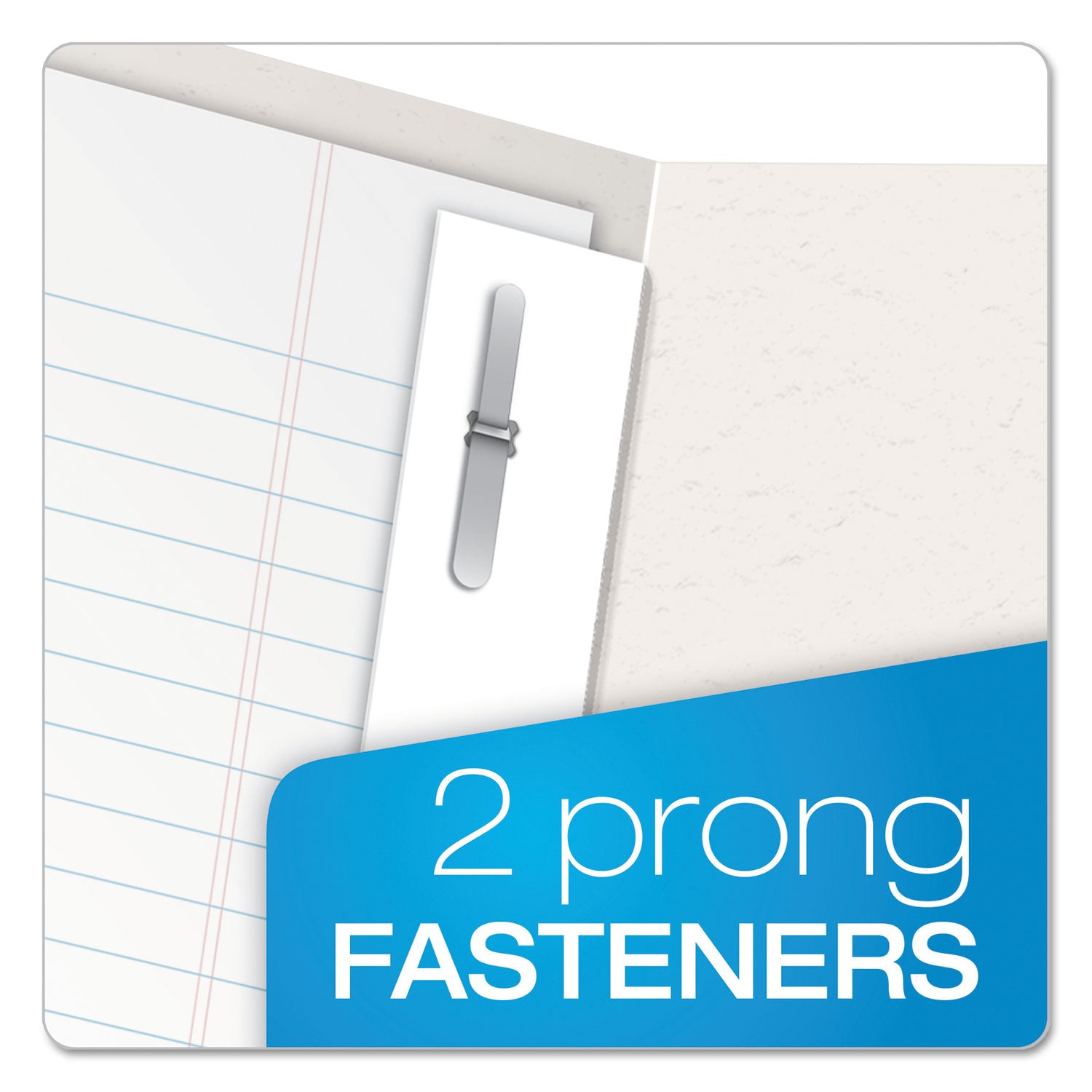 Oxford™ Twin-Pocket Folders With 3 Fasteners, 0.5" Capacity, 11 X 8.5, White, 25/box
