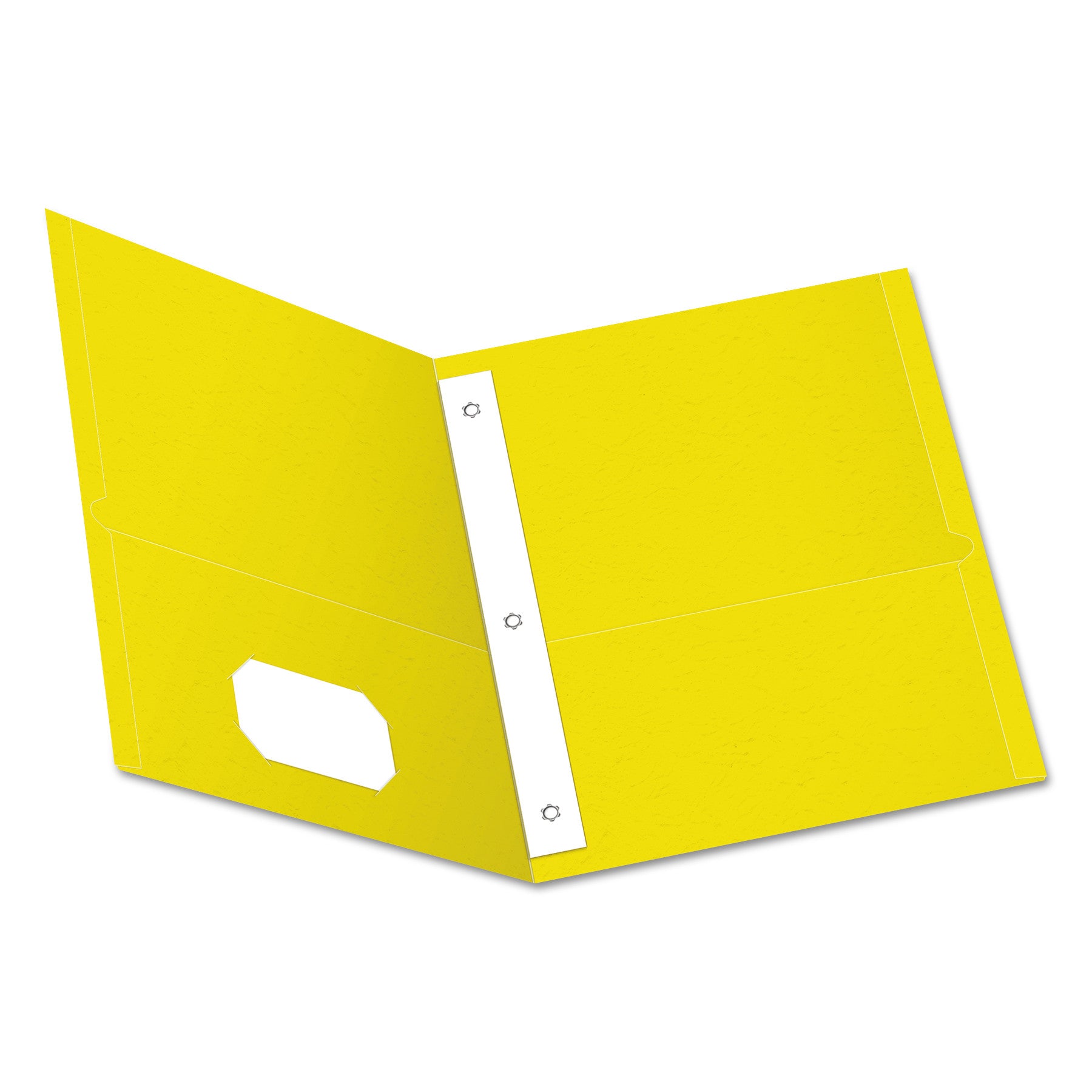 Twin-Pocket Folders with 3 Fasteners, 0.5" Capacity, 11 x 8.5, Yellow, 25/Box