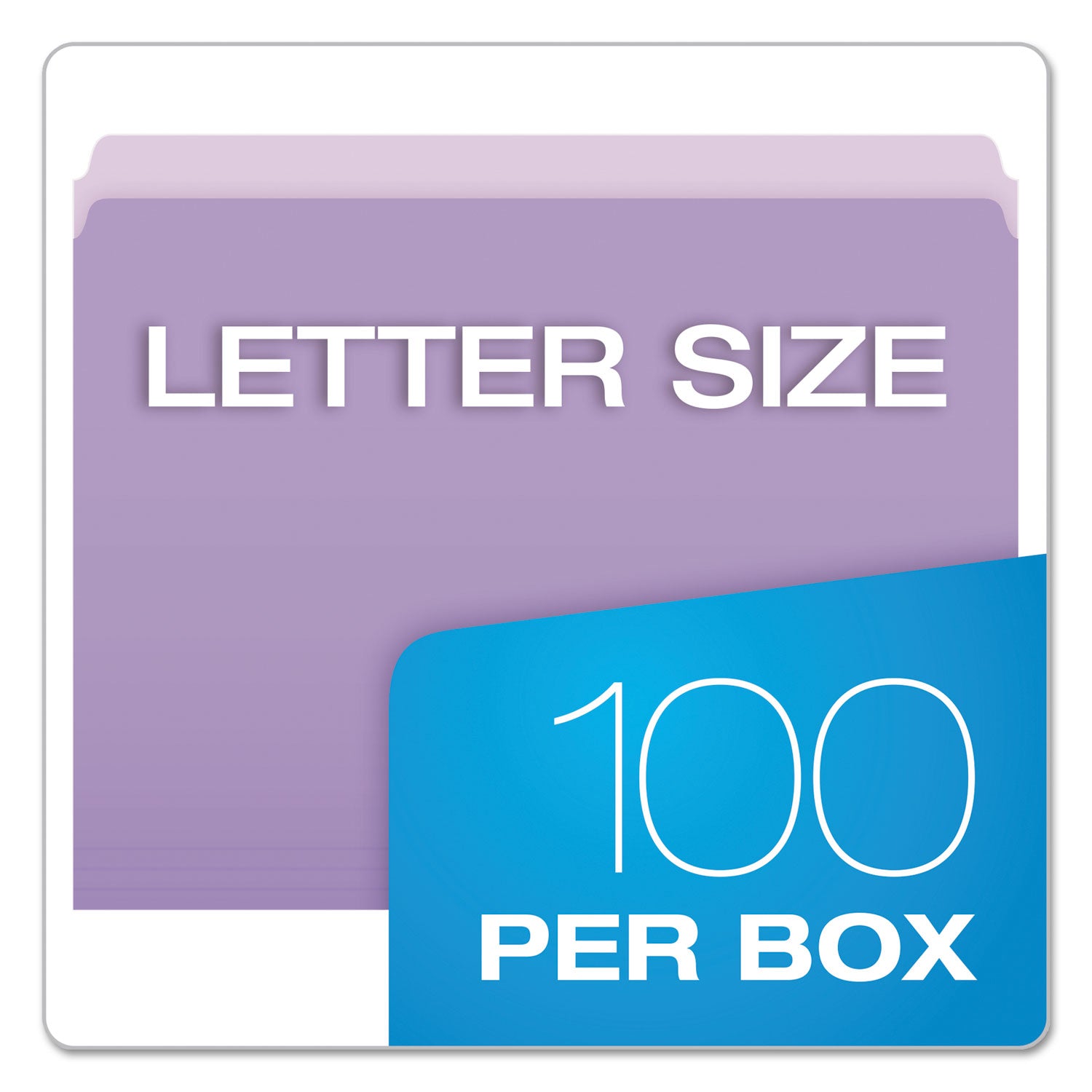 Pendaflex® Colored File Folders, Straight Tabs, Letter Size, Lavender/Light Lavender, 100/Box